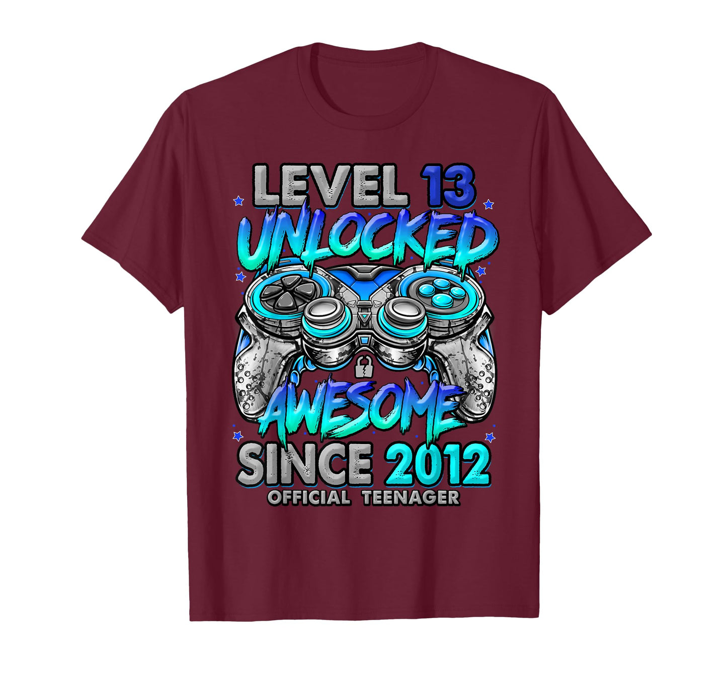 Level 13 Unlocked Awesome Since 2012 13th Birthday Gaming T-Shirt