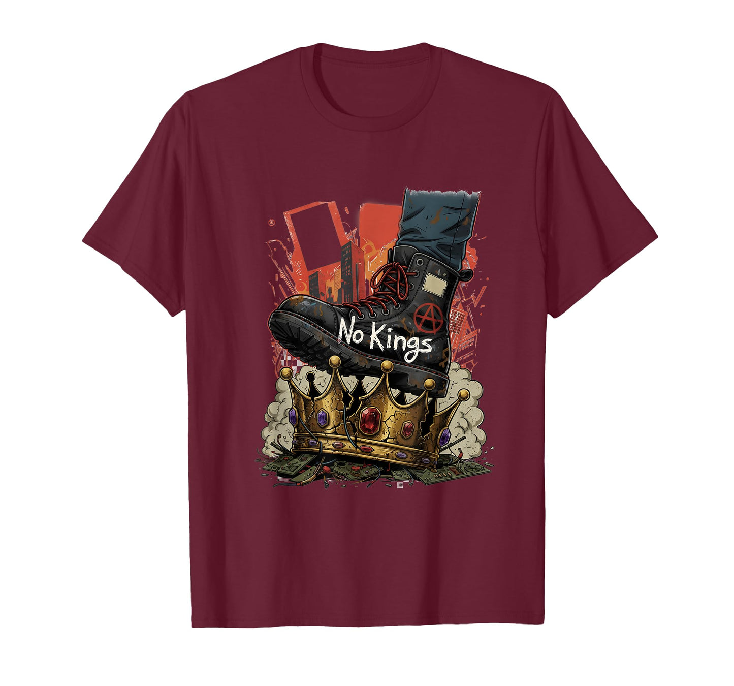No Kings Shoe On Crown No King in America Liberty Statement T-Shirt