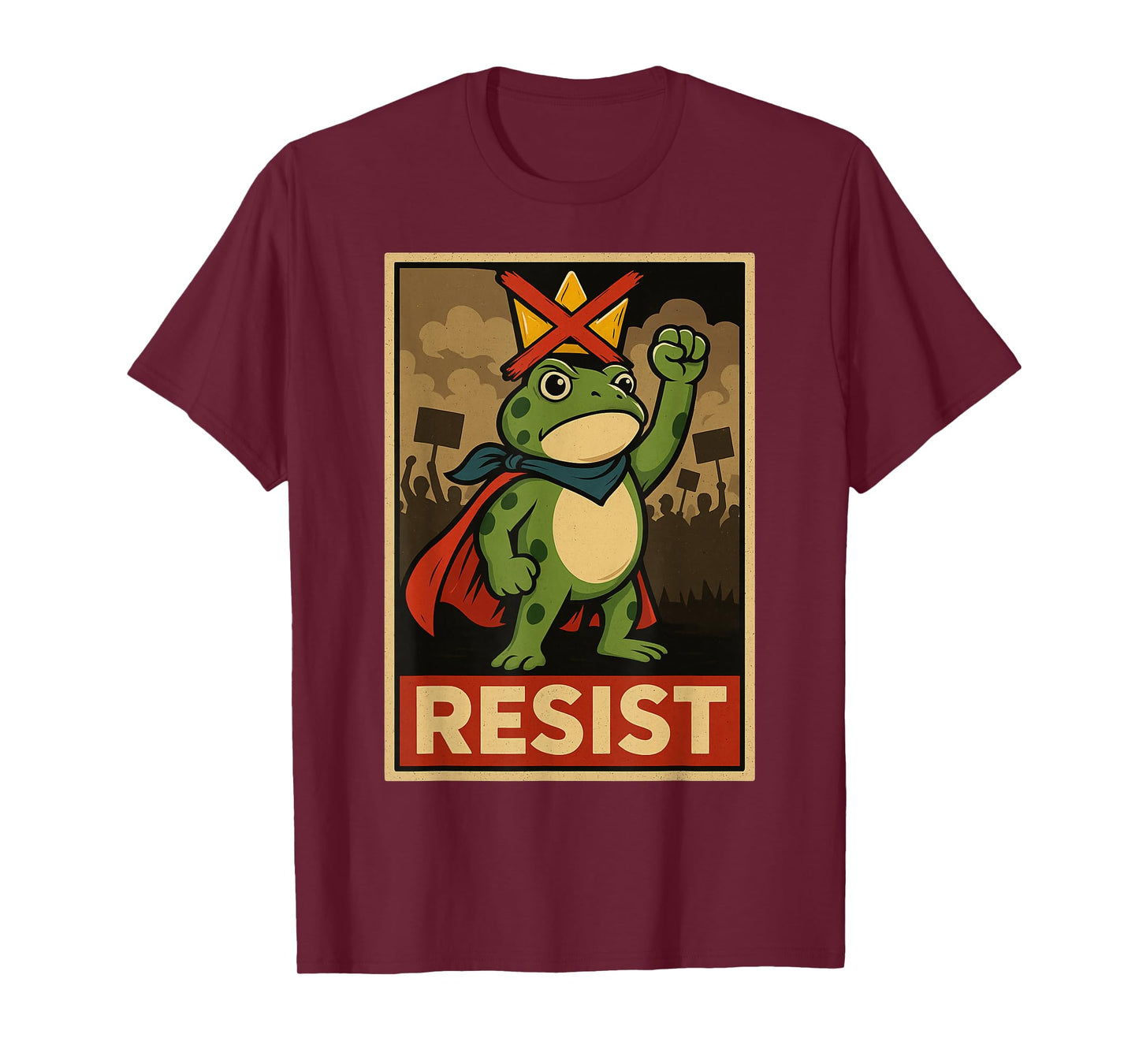 Funny Portland Frog Hop Protest Resist Frog No Kings Toad T-Shirt