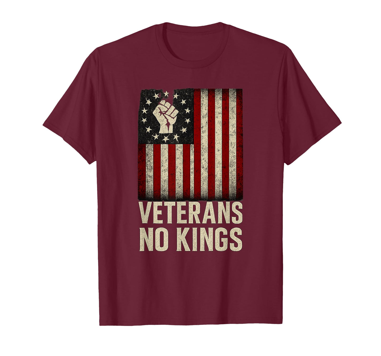 Military Veterans Protest USA Flag No Kings America Protest T-Shirt