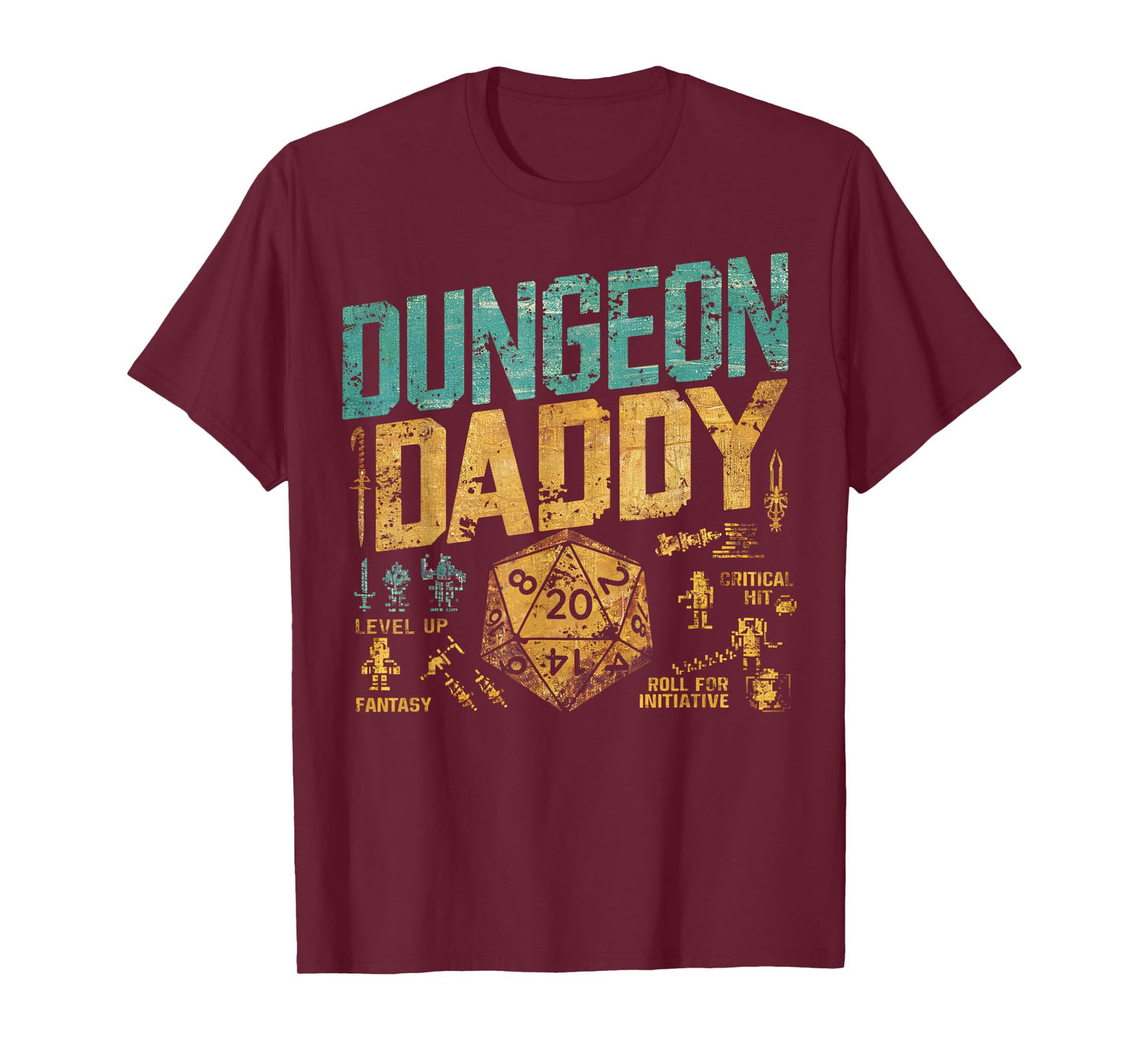 Retro Dungeon Daddy for Father, Fathers Day T-Shirt