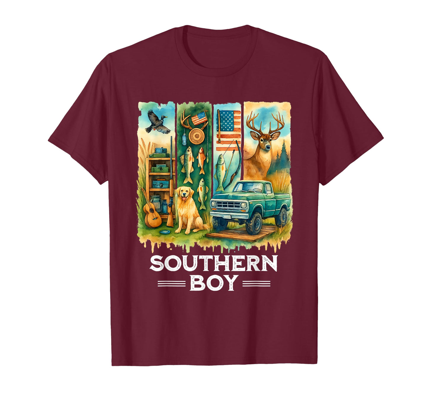 Local Southern Boy Duck Hunting Labrador Camouflage Outdoor T-Shirt