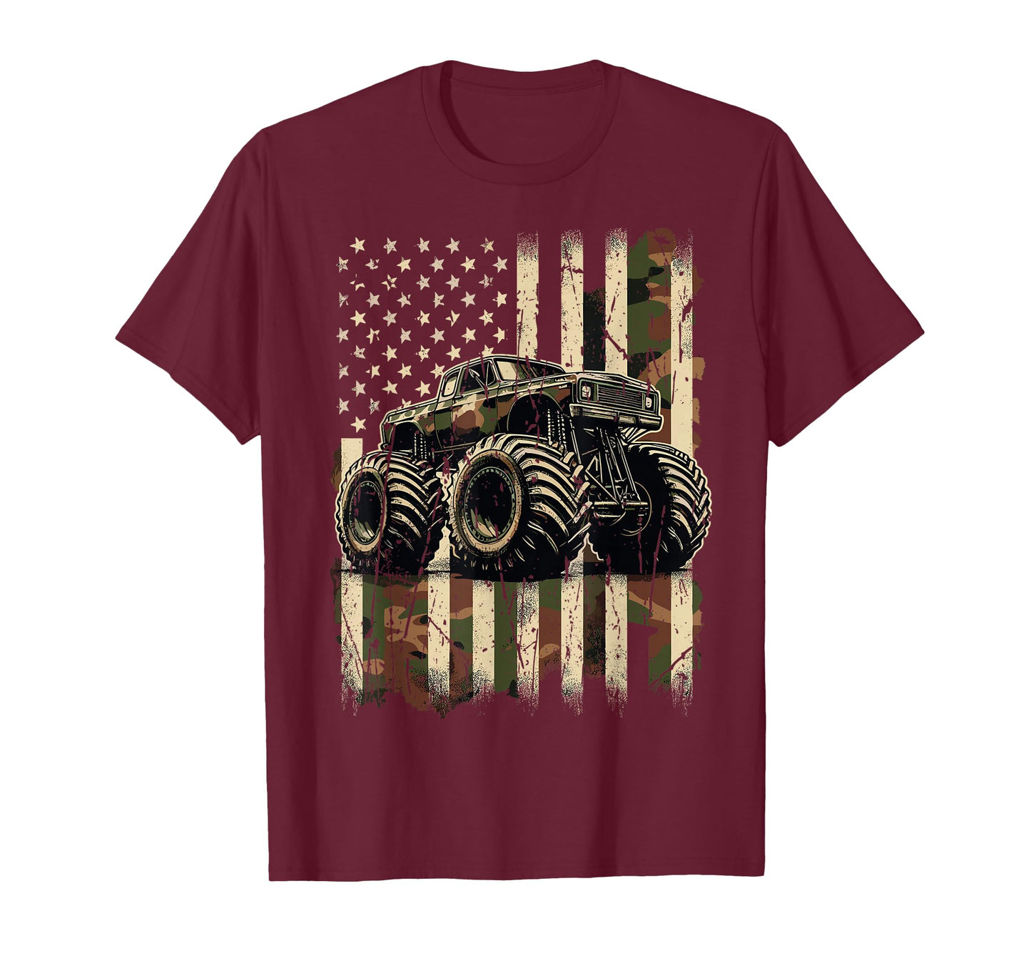 Monster Truck USA Flag 4th July T-Shirt