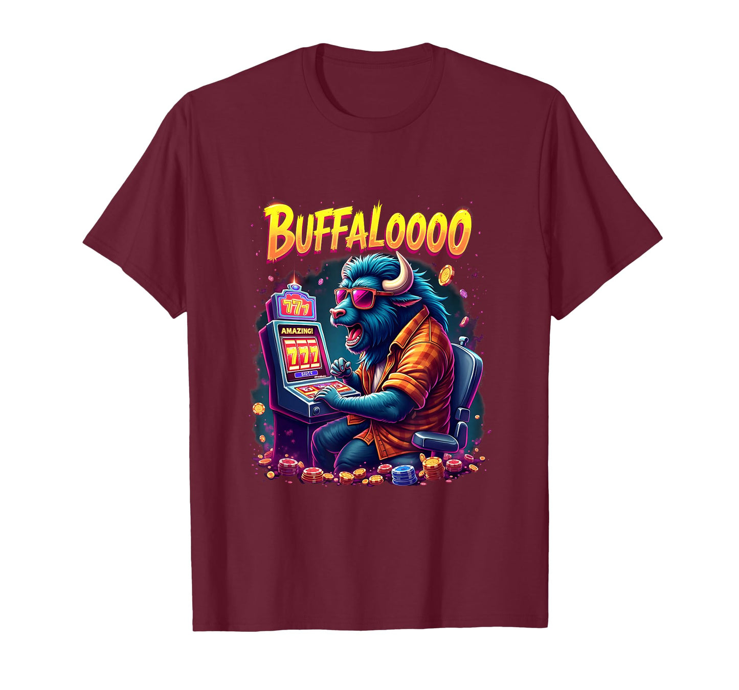 BUFFALOOOOO Gambling Lucky Buffalo Casino Slot Machine T-Shirt
