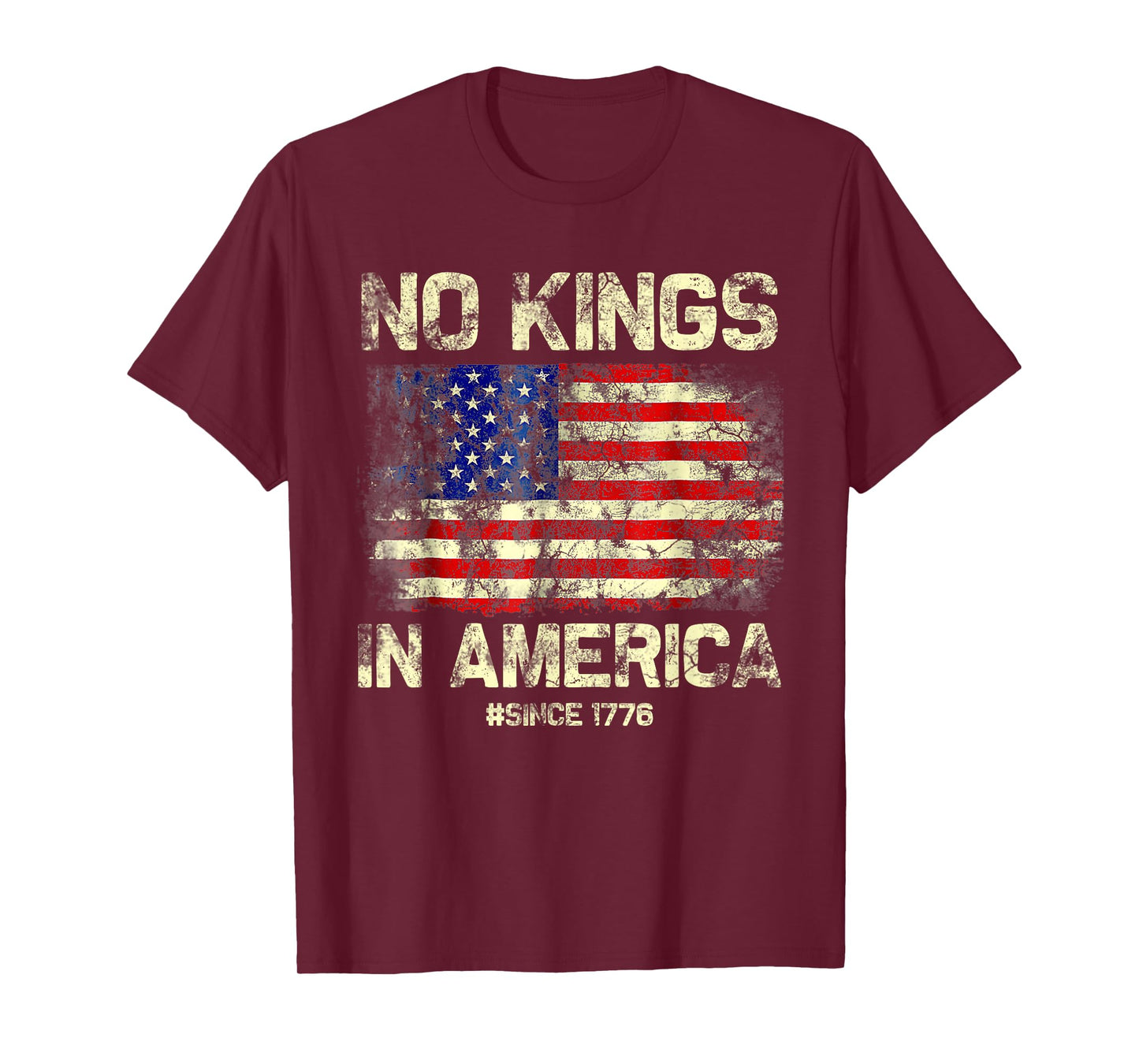 No Kings in America Since 1776 Vintage America Flag No Kings T-Shirt