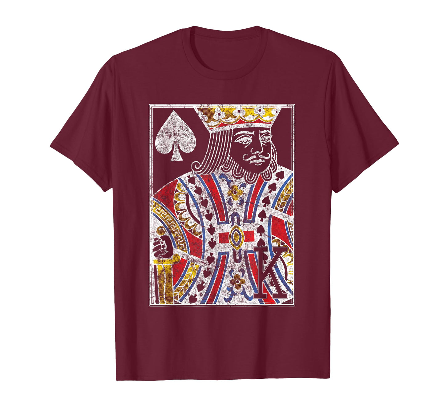 King of Spades Vintage Look Distressed Playing Card T-Shirt