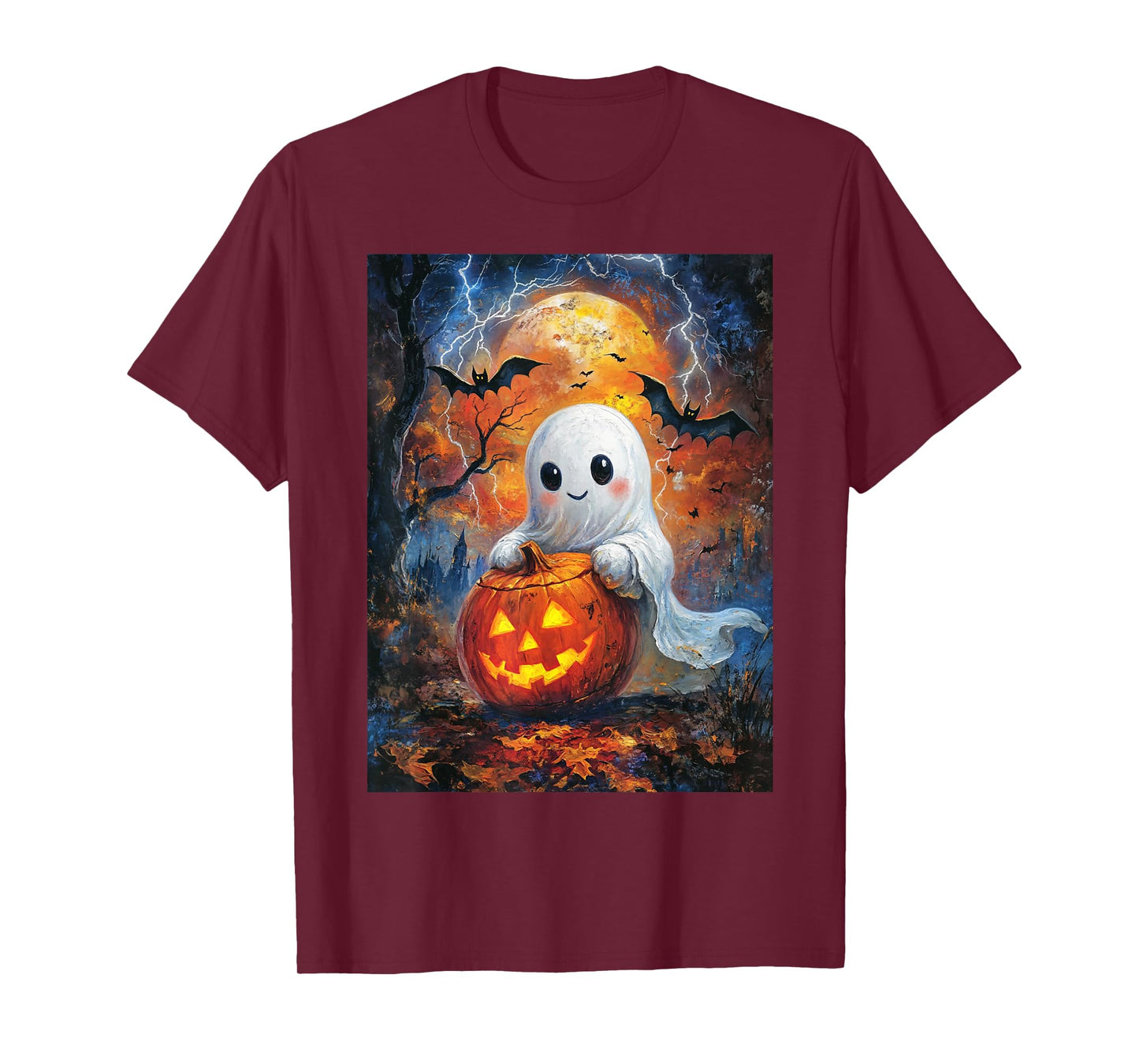 Halloween Pumpkin Design Girls Boys Kids Ghost Halloween T-Shirt