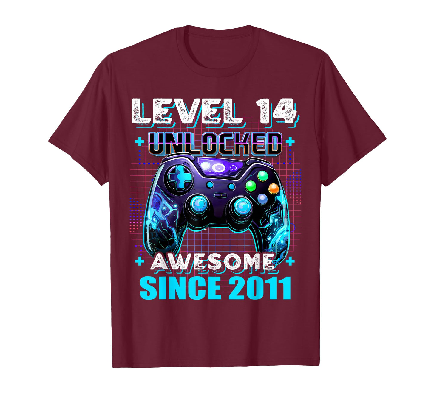 14th Birthday Boy Level 14 Gamer 14 Year Video Game Party T-Shirt