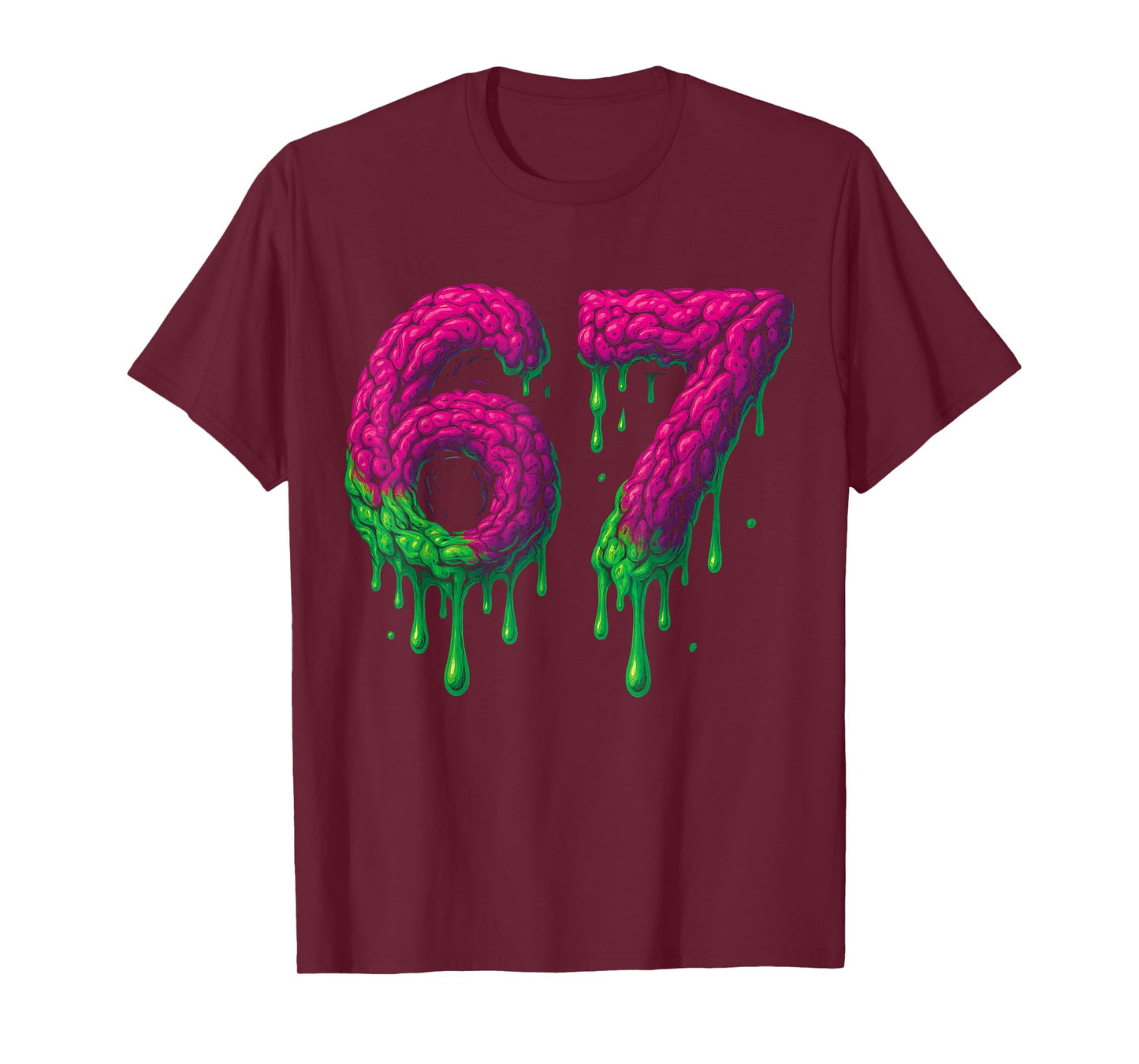 67 Six Seven 6-7 Toxic Brain Drip - Funny Kids Brainrot Meme T-Shirt