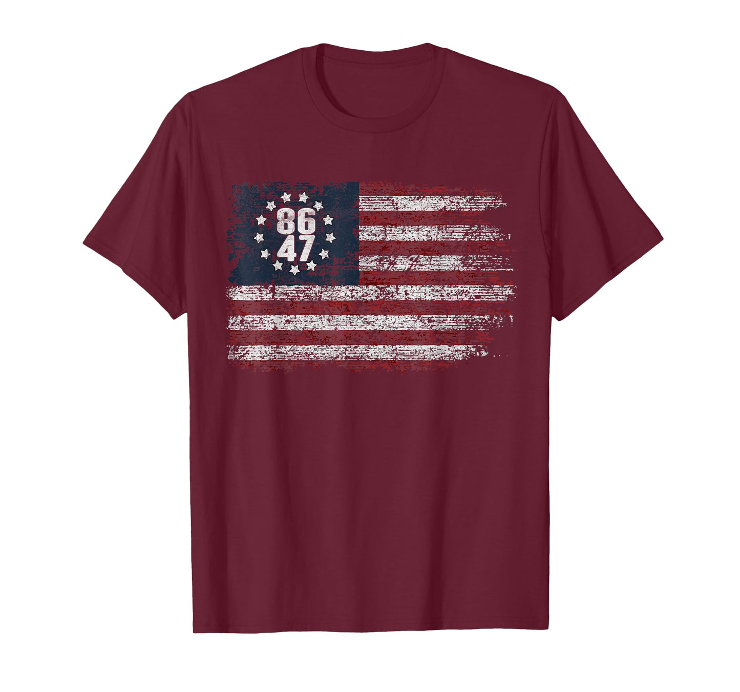 Distressed Betsy Ross American 86 47 Anti-Trump Vintage 8647 T-Shirt