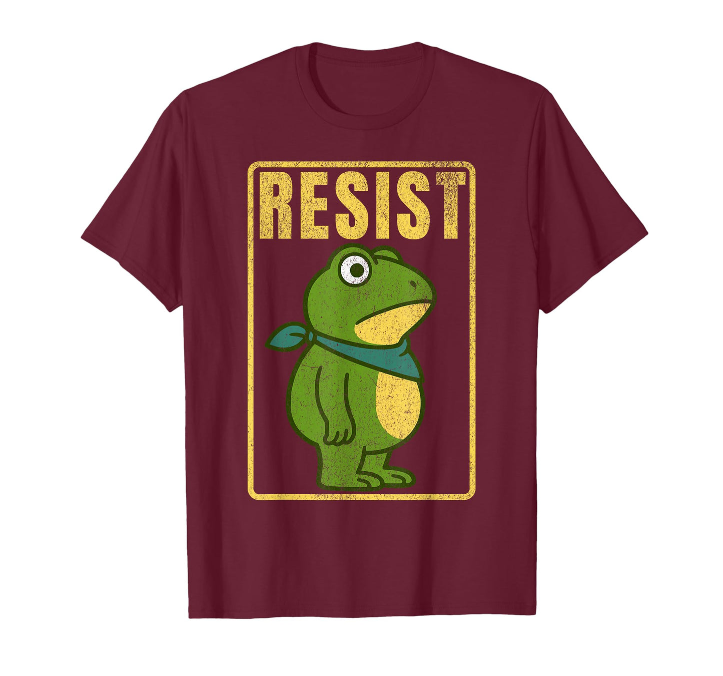 Portland Frog Protest Resist Distressed Vintage Graphic Tee T-Shirt
