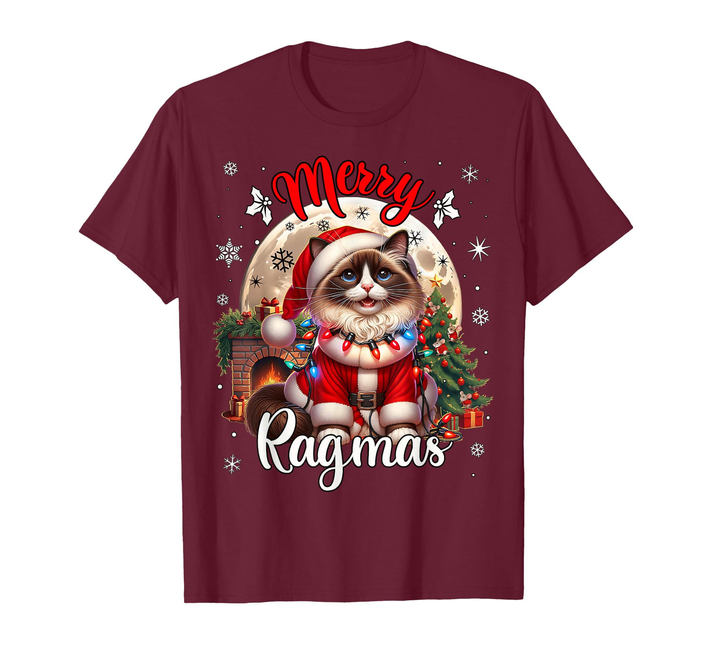 Ragdoll Cat Christmas Costume Ragdoll Xmas Cat T-Shirt