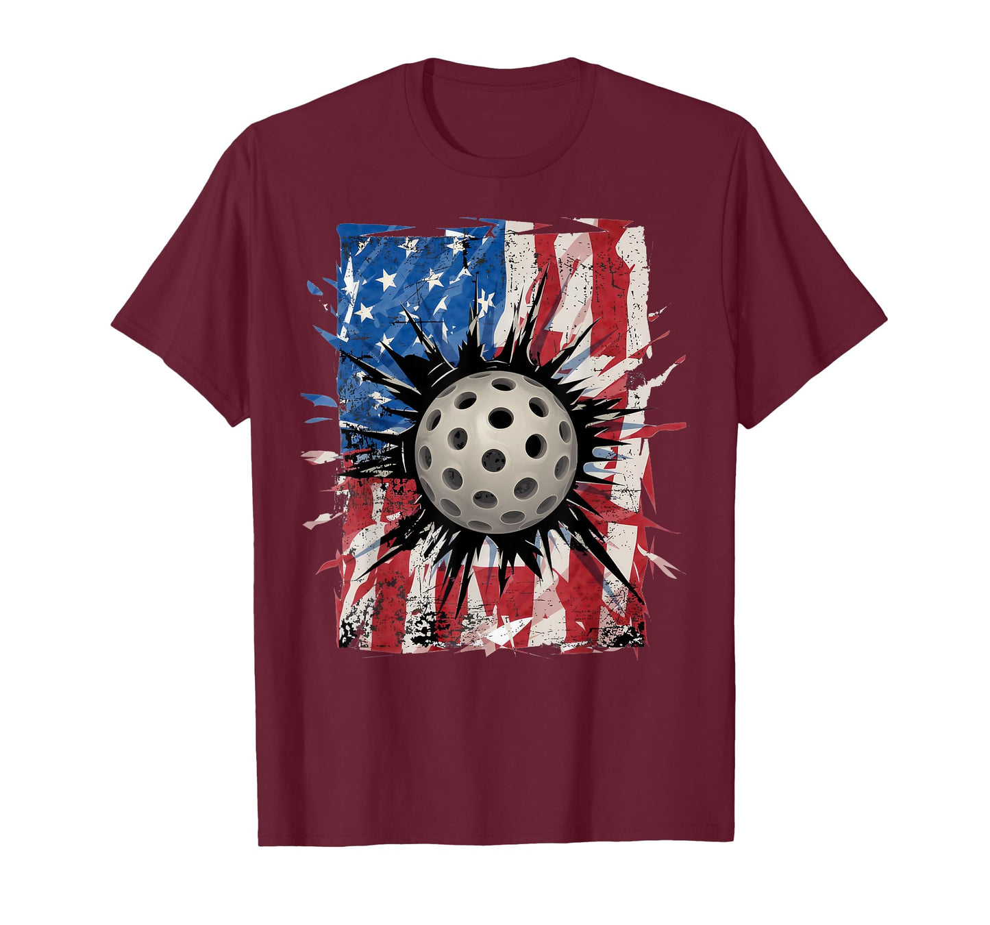 Pickleball Lovers 4th of July American Flag Pickle Ball USA T-Shirt