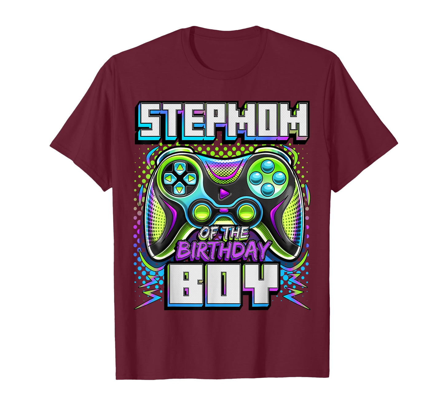 Stepmom of the Birthday Boy Matching Family Video Game Party T-Shirt