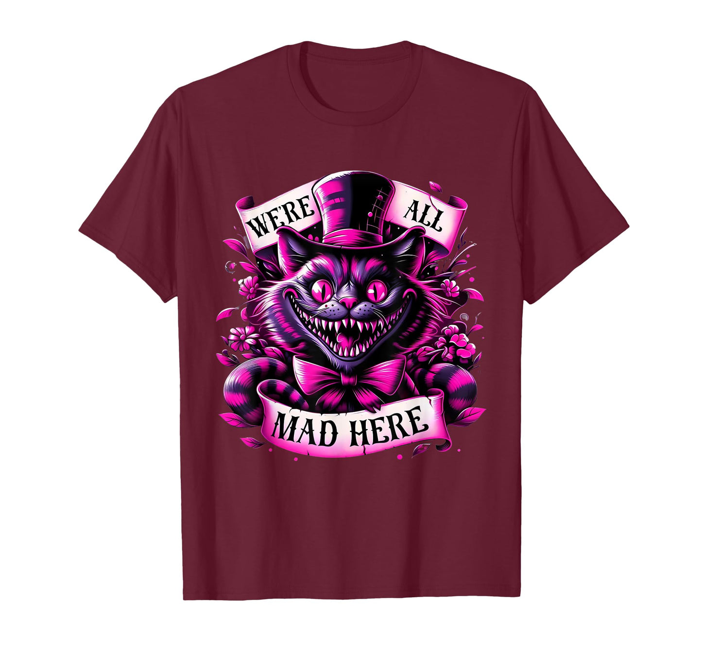 Cheshire Cat Alice in Wonderland Party T-Shirt for Men Women Girls Kids
