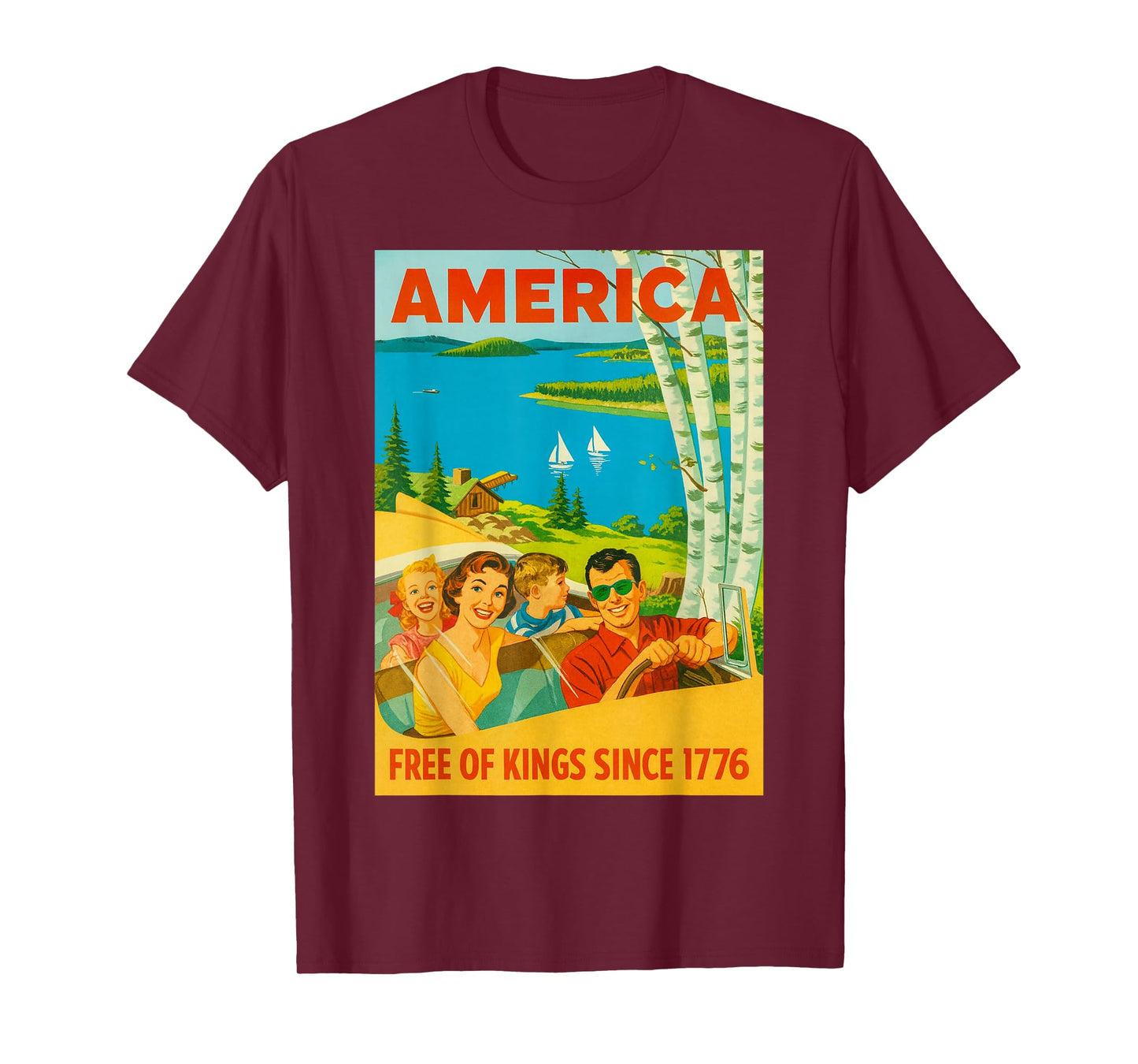 Retro No Kings Protest Sign America Free Since 1776 T-Shirt