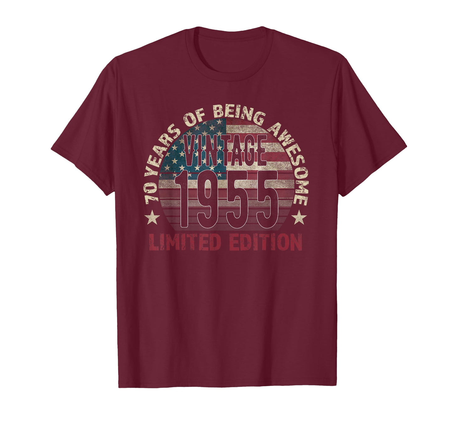 70th Birthday Gift men Vintage born 1955 turning 70 Year Old T-Shirt