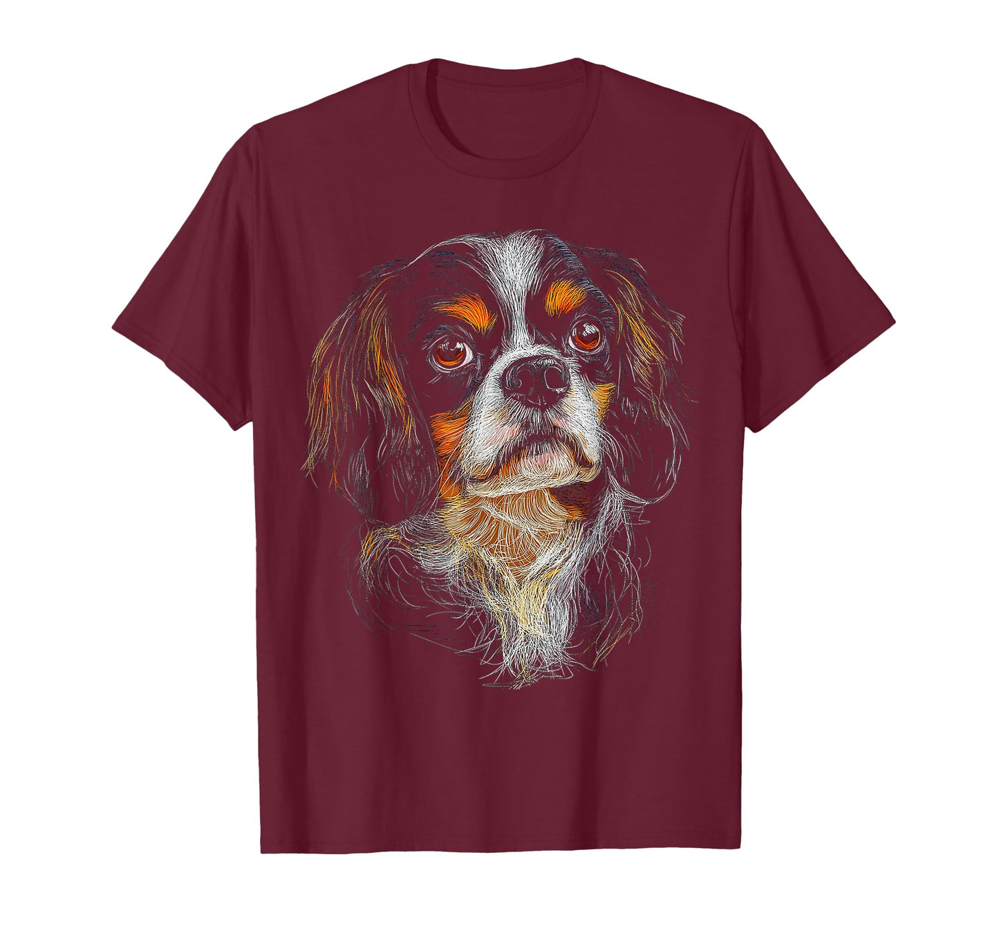 Cavalier King Charles Spaniel Dog Motif Pet Artwork Men Women Kids T-Shirt