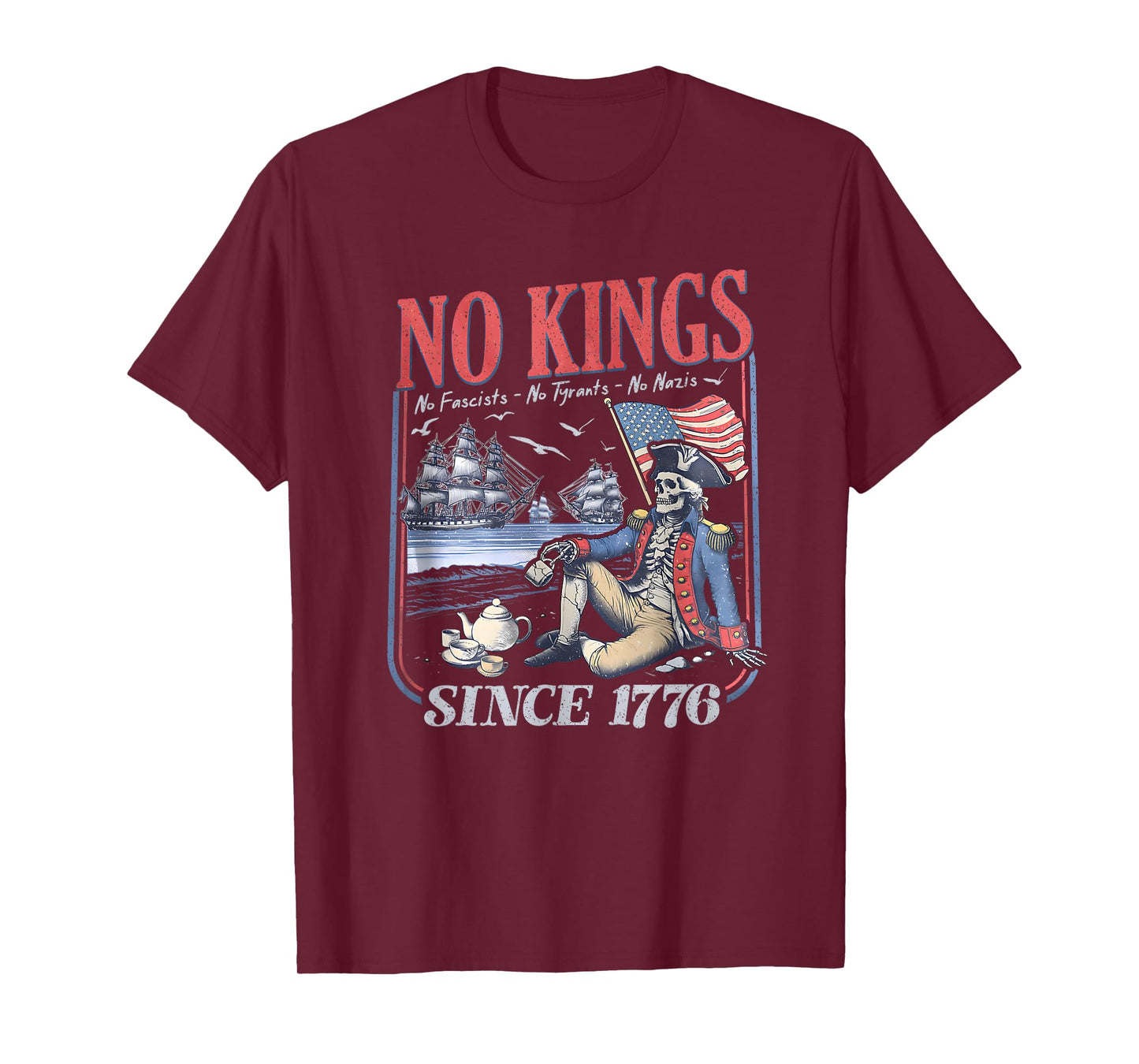 Retro No Kings No Fascists Since 1776 T-Shirt