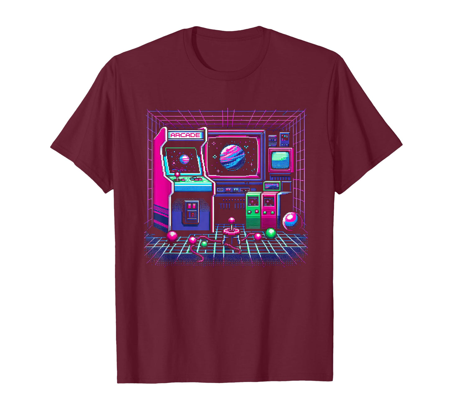1980s Arcade Pixel Art T-Shirt