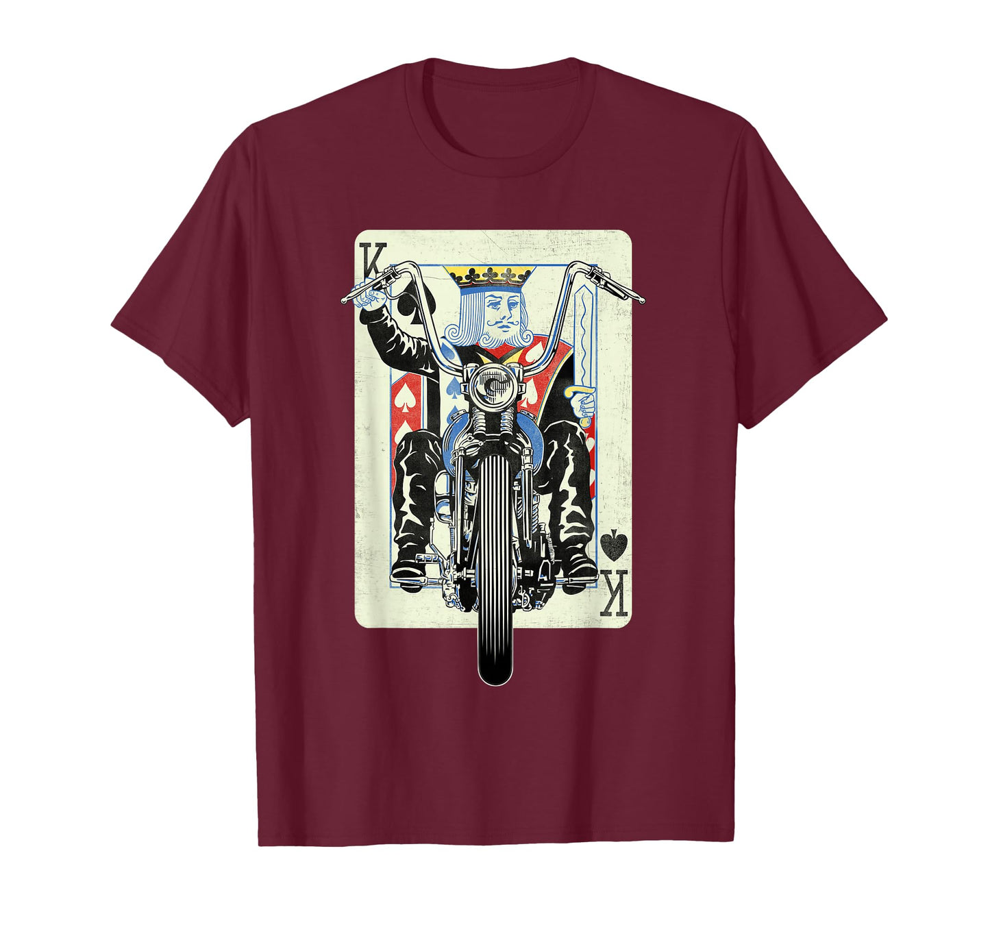 Vintage King Card Motorcycle Poker Black Jack Gambling Biker T-Shirt