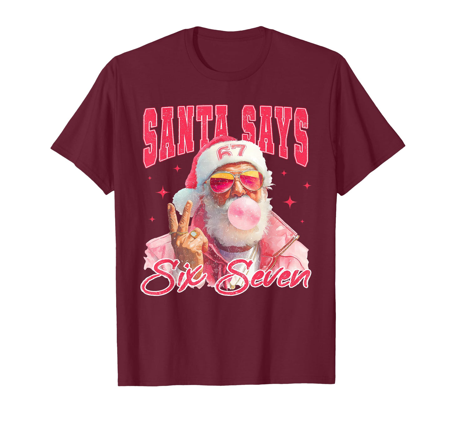 Funny Santa Says Six Seven Christmas 67 Meme Xmas Boys Girls T-Shirt