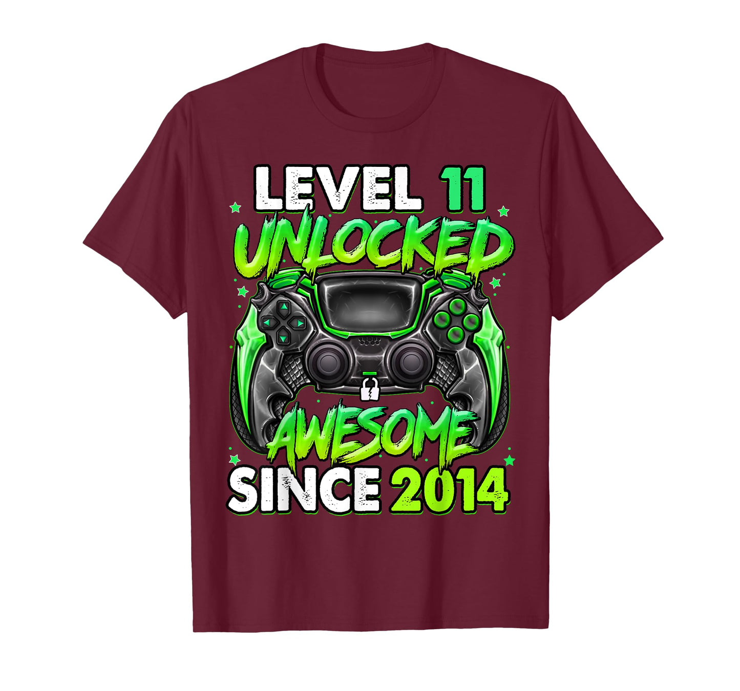 Level 11 Unlocked Awesome Since 2014 11th Birthday Gaming T-Shirt