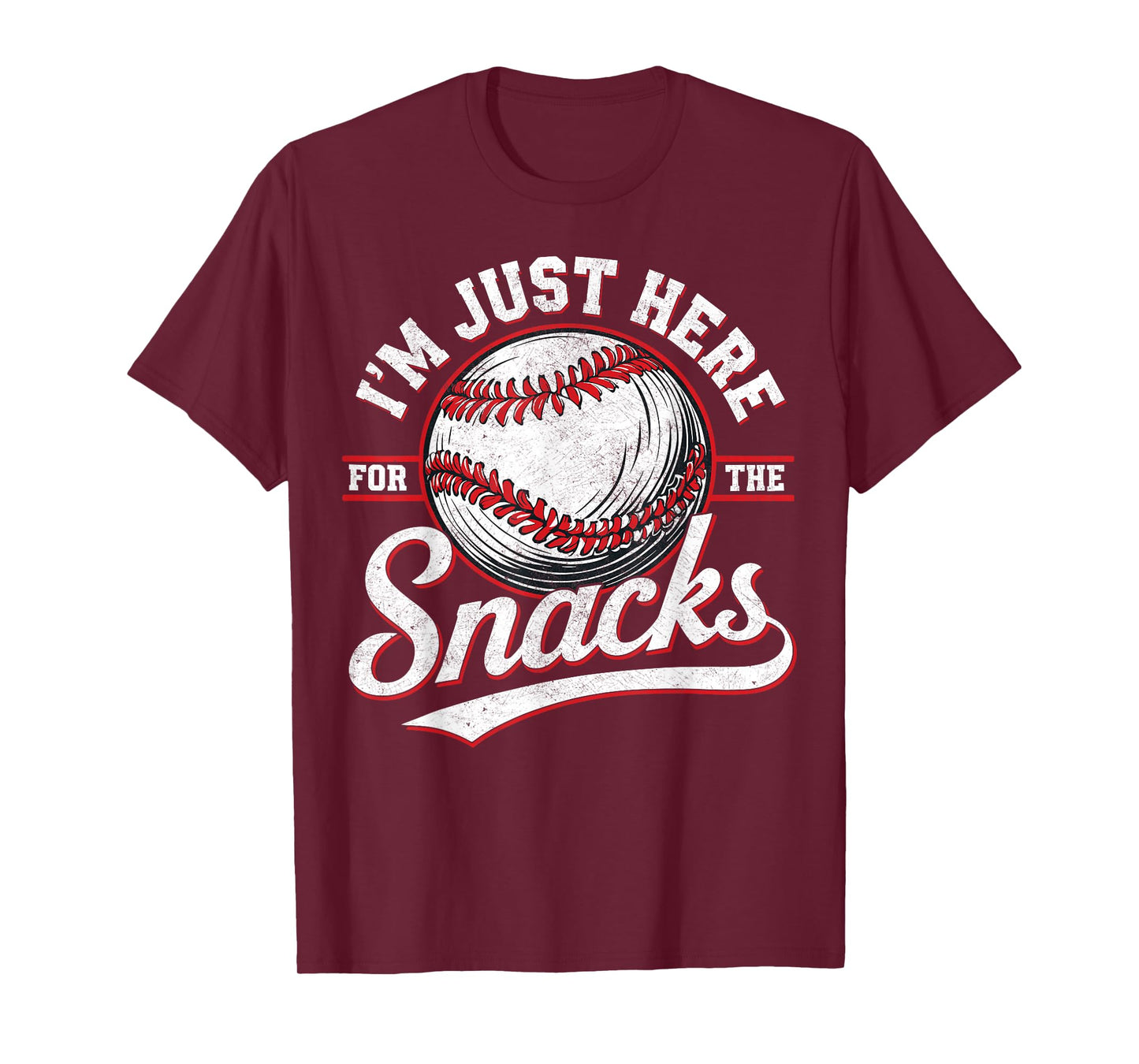 Funny Fantasy Baseball League I'm Just Here For The Snacks T-Shirt