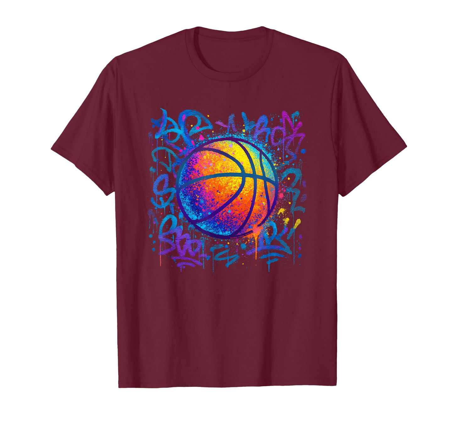 Cool Colorful Basketball Graffiti Style Basketball T-Shirt