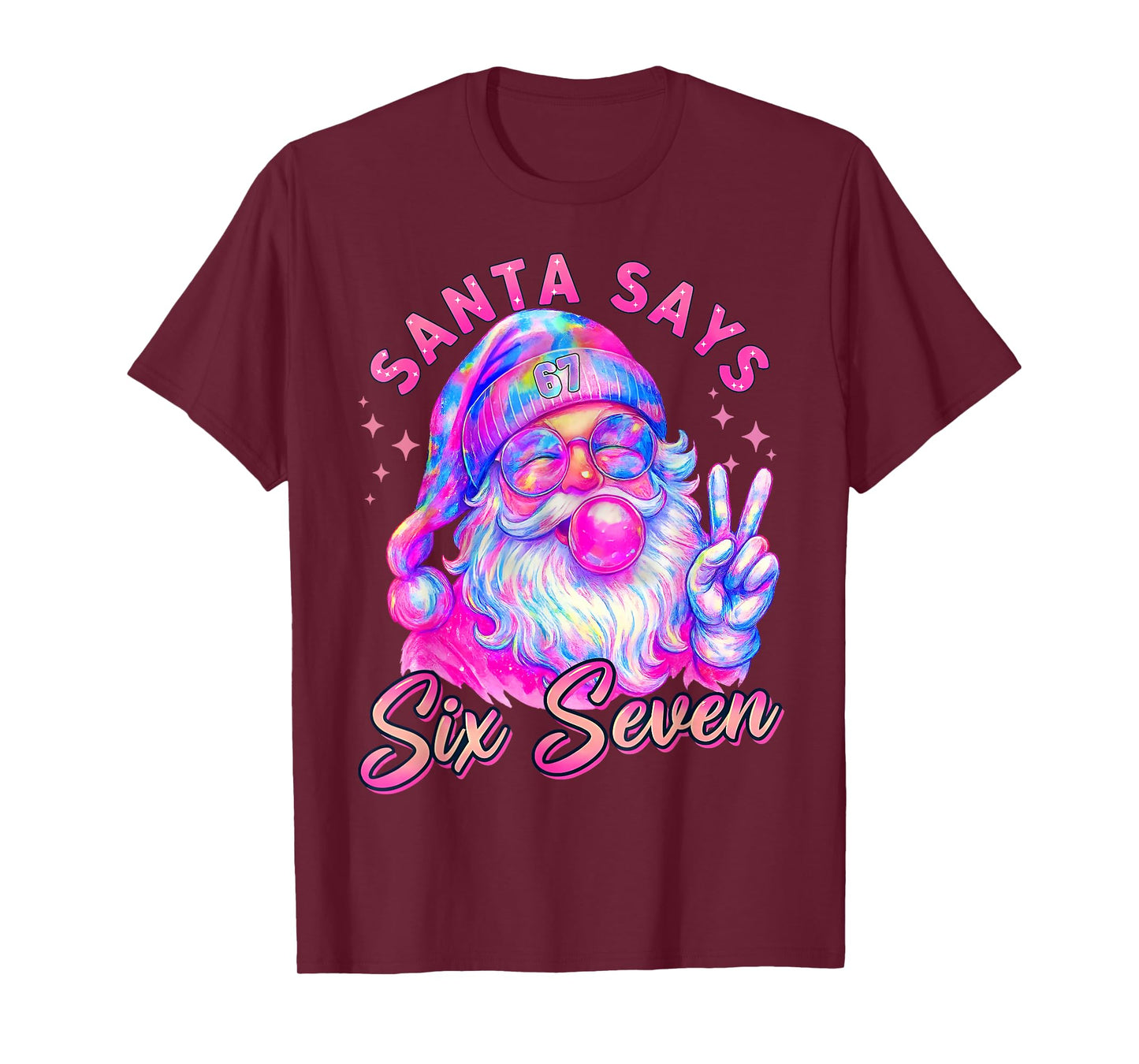 Funny Santa Says Six Seven Christmas 67 Meme Xmas Boys Girls T-Shirt