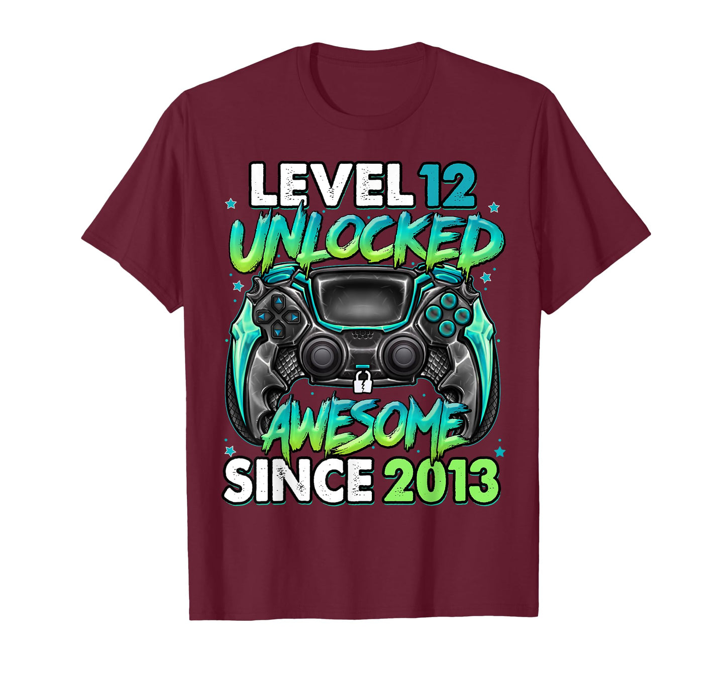 Level 12 Unlocked Awesome Since 2013 12th Birthday Gaming T-Shirt