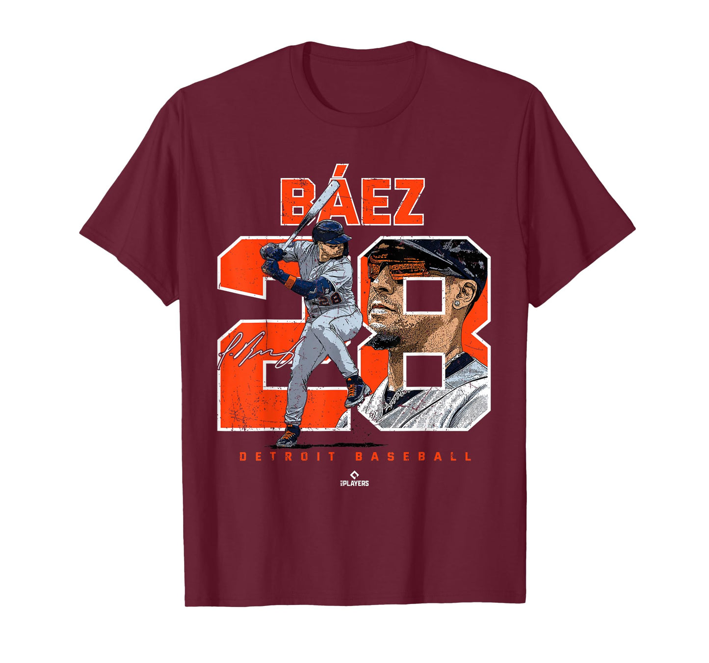 Number and Portrait Javier Baez Detroit MLBPA T-Shirt