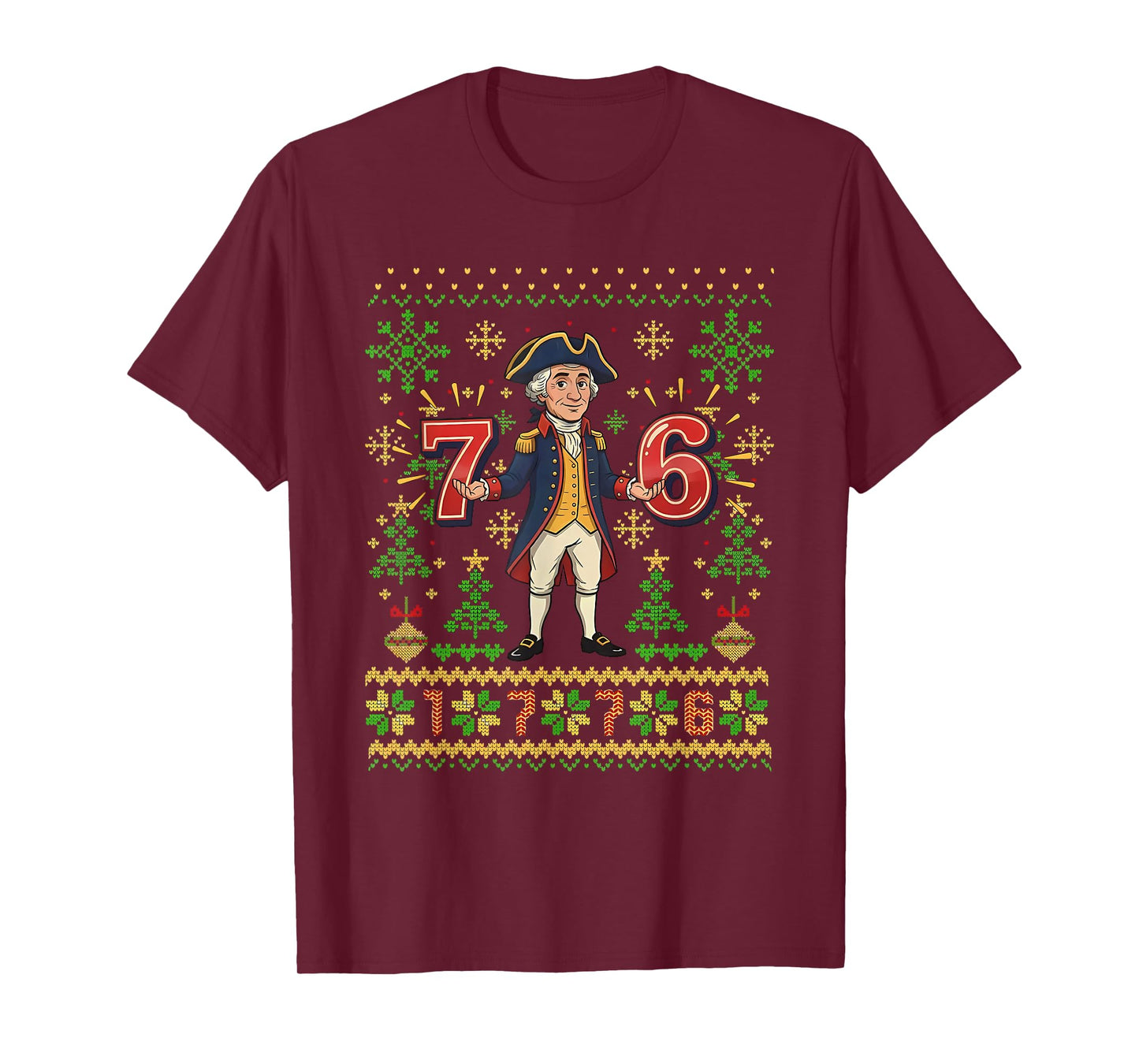 67 Funny George Washington Meme Six Seven Ugly Christmas T-Shirt