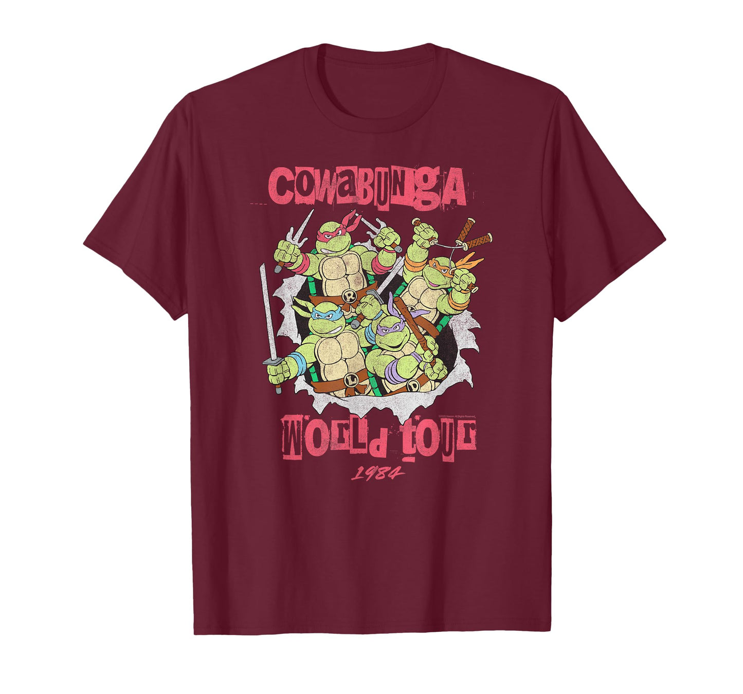 Teenage Mutant Ninja Turtles Cowabunga World Tour 1984 Retro T-Shirt
