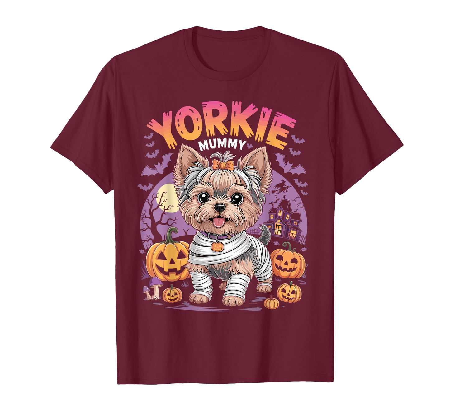 Yorkie Mummy Halloween Costume Dog Owner Yorkshire Terrier T-Shirt