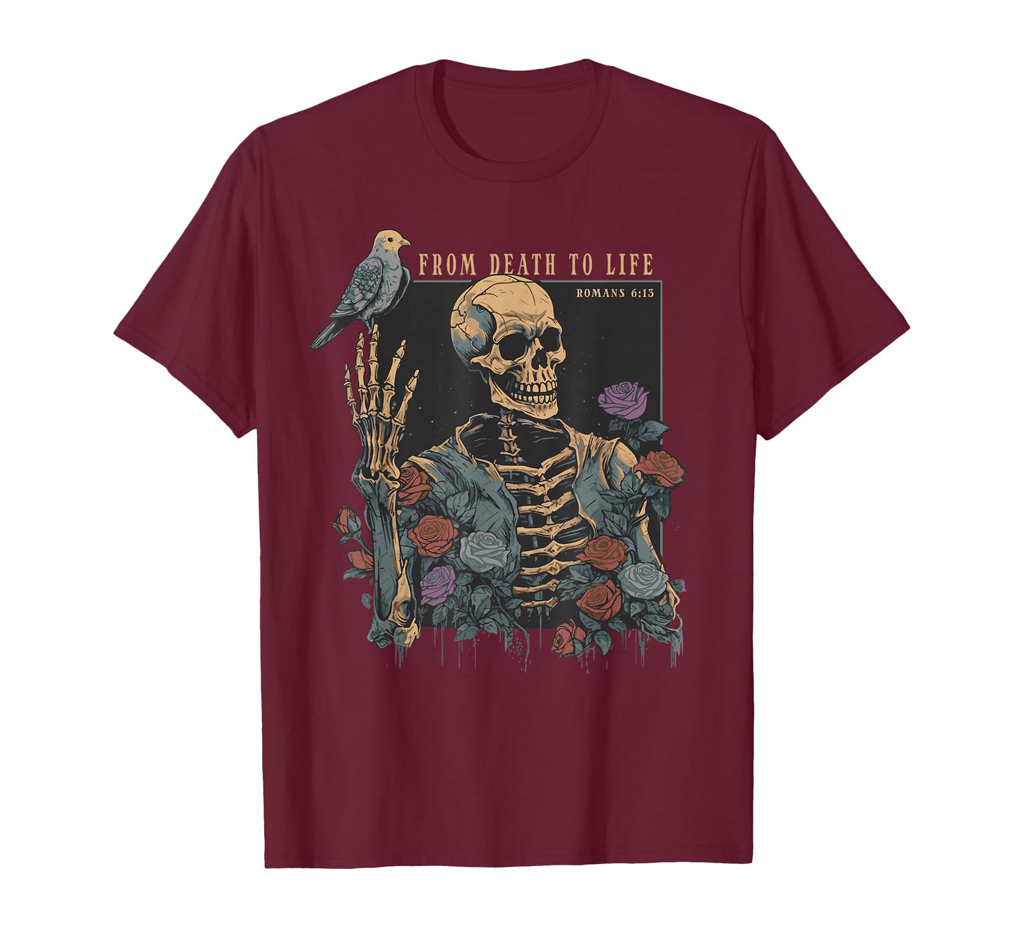 Christian Vintage Gothic Skeleton Bible Quote Romans 6:13 T-Shirt