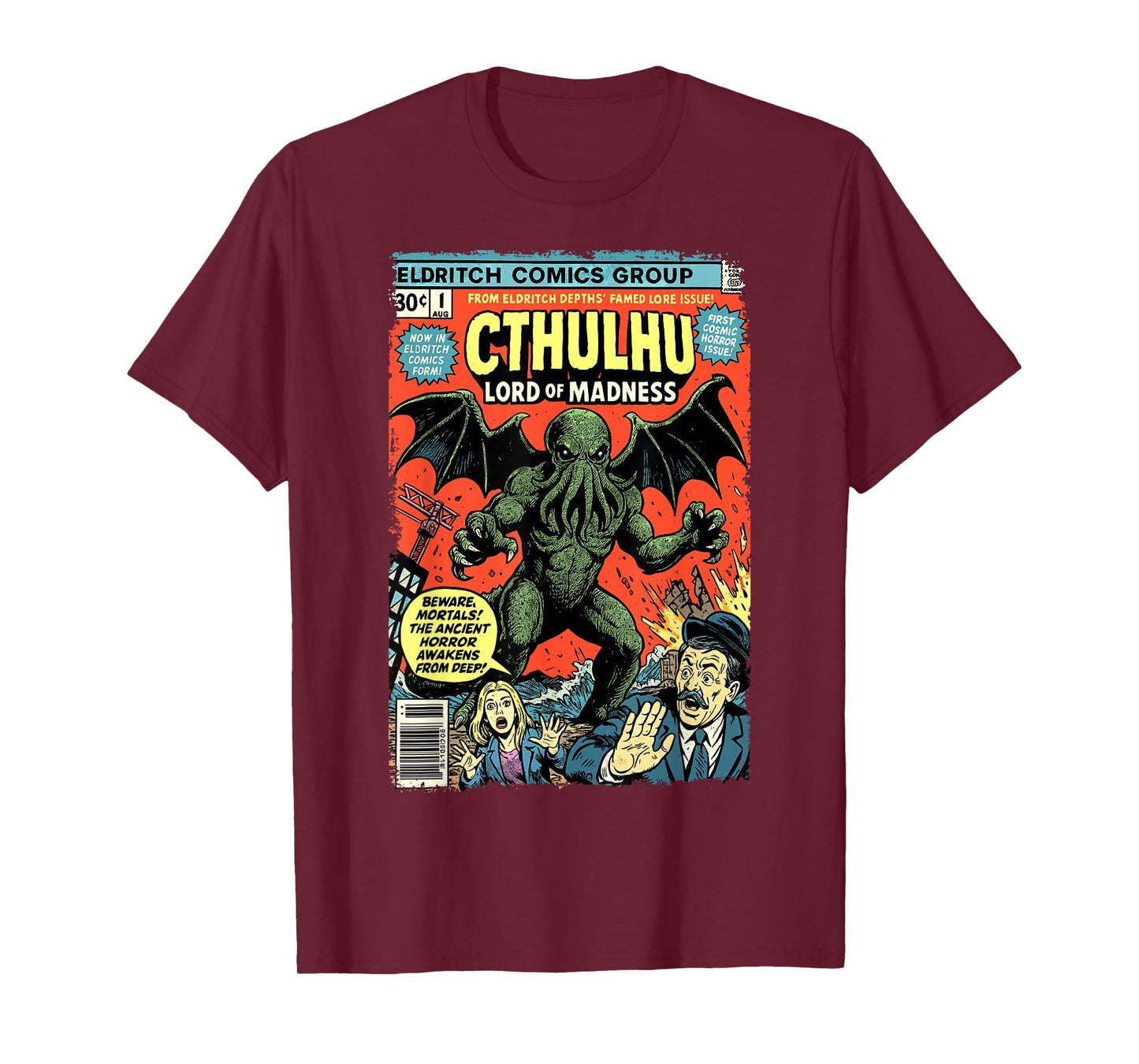 Cthulhu Lord of Madness, Vintage Comic Book Cover T-Shirt