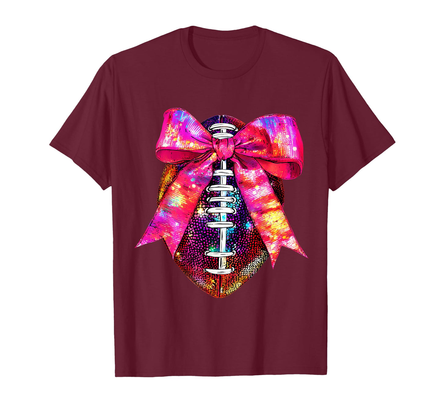 Cute Football Coquette Bow Cute Football Player T-Shirt