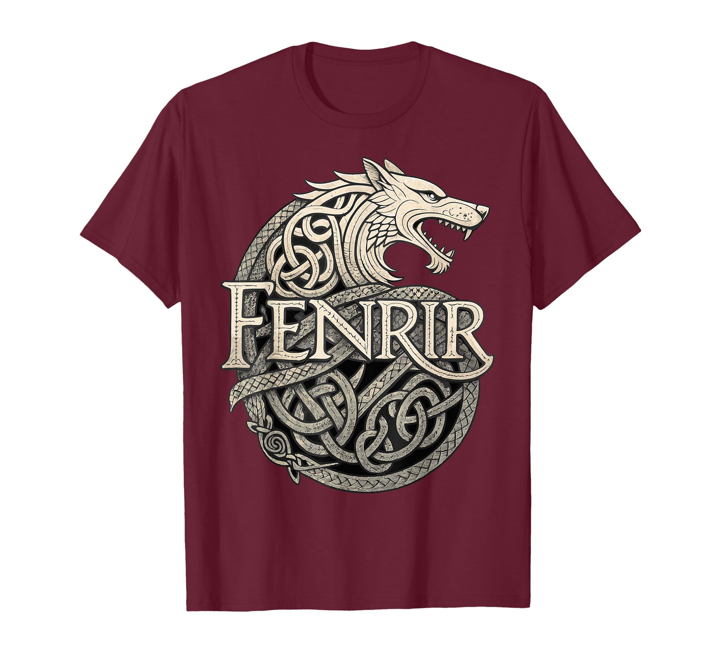 Fenrir Viking Wolf – Norse Knotwork Mythology T-Shirt