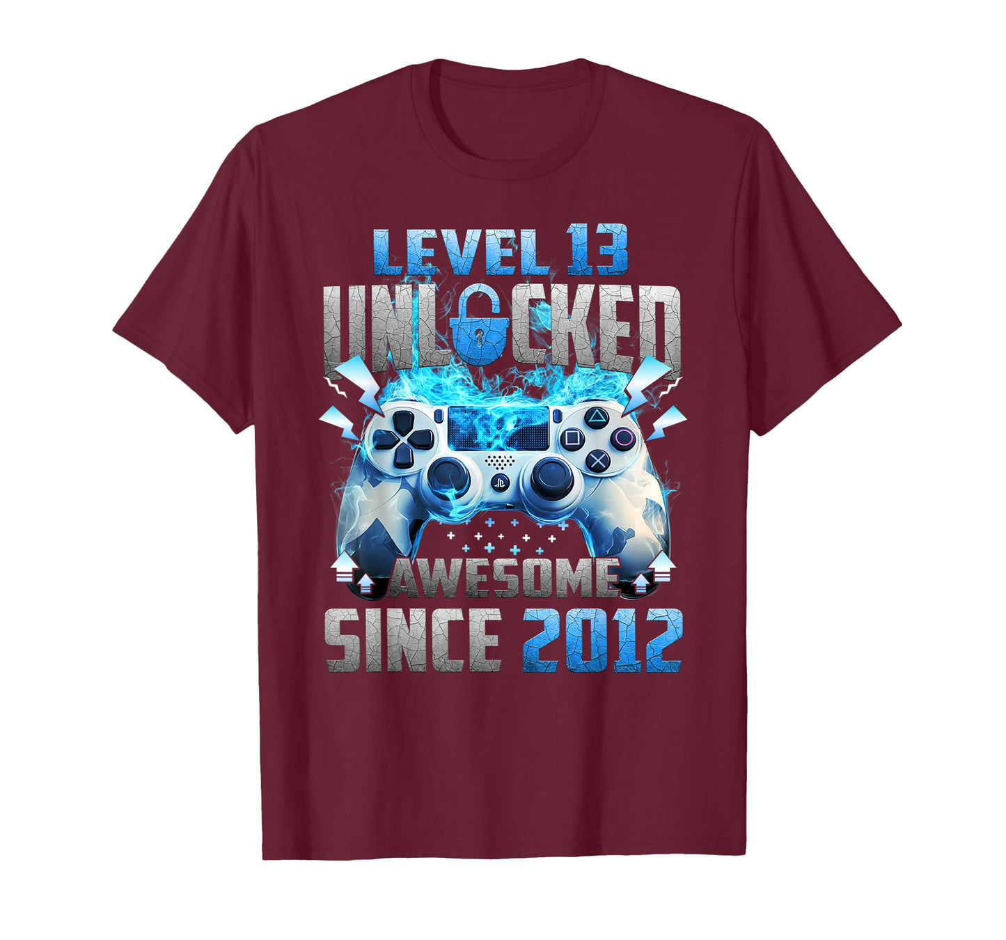 Awesome Since 2012 Vintage Level 13 Unlocked Video Gamer T-Shirt