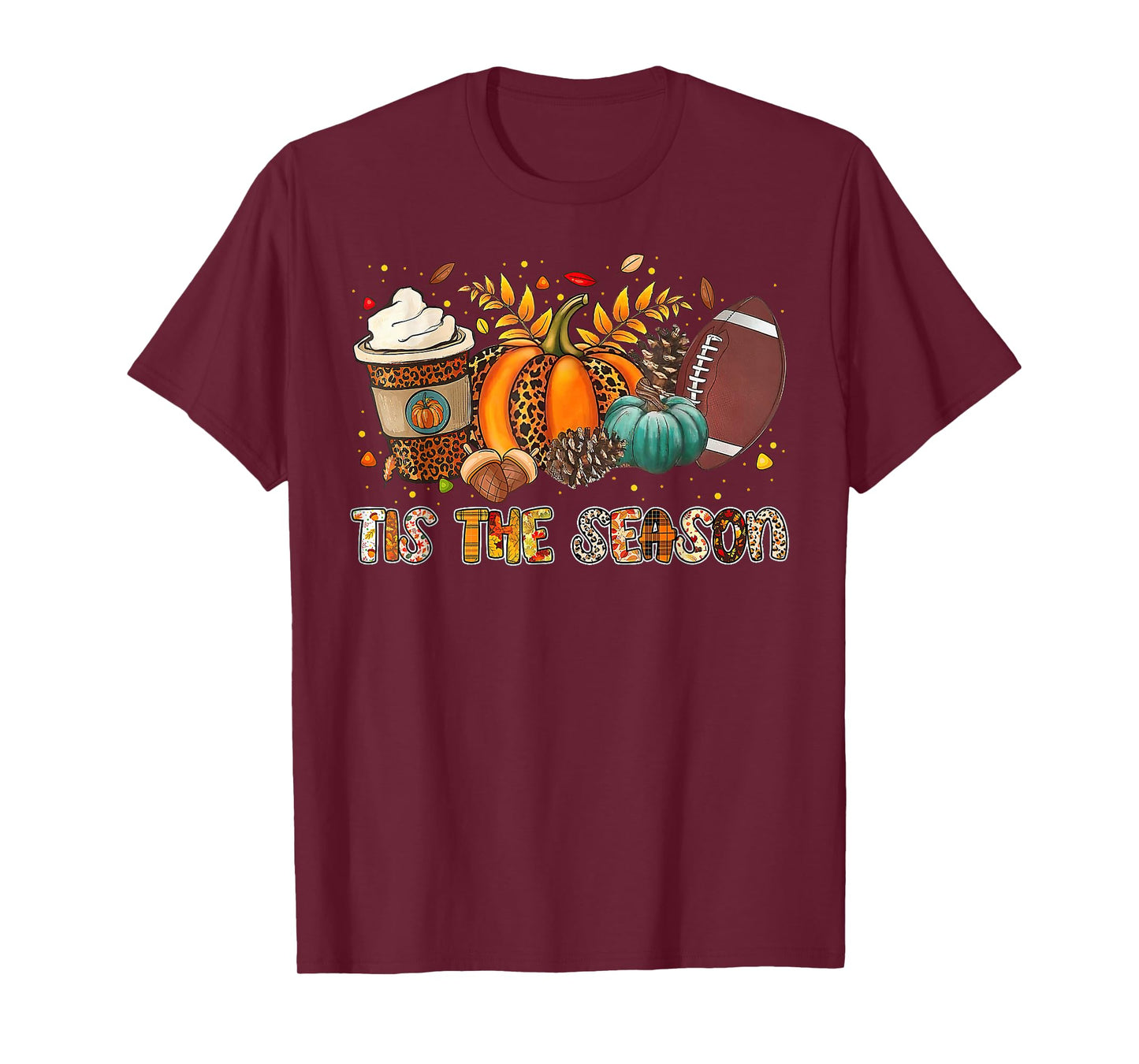 Tis The Season Pumpkin Spice Football Halloween T-Shirt