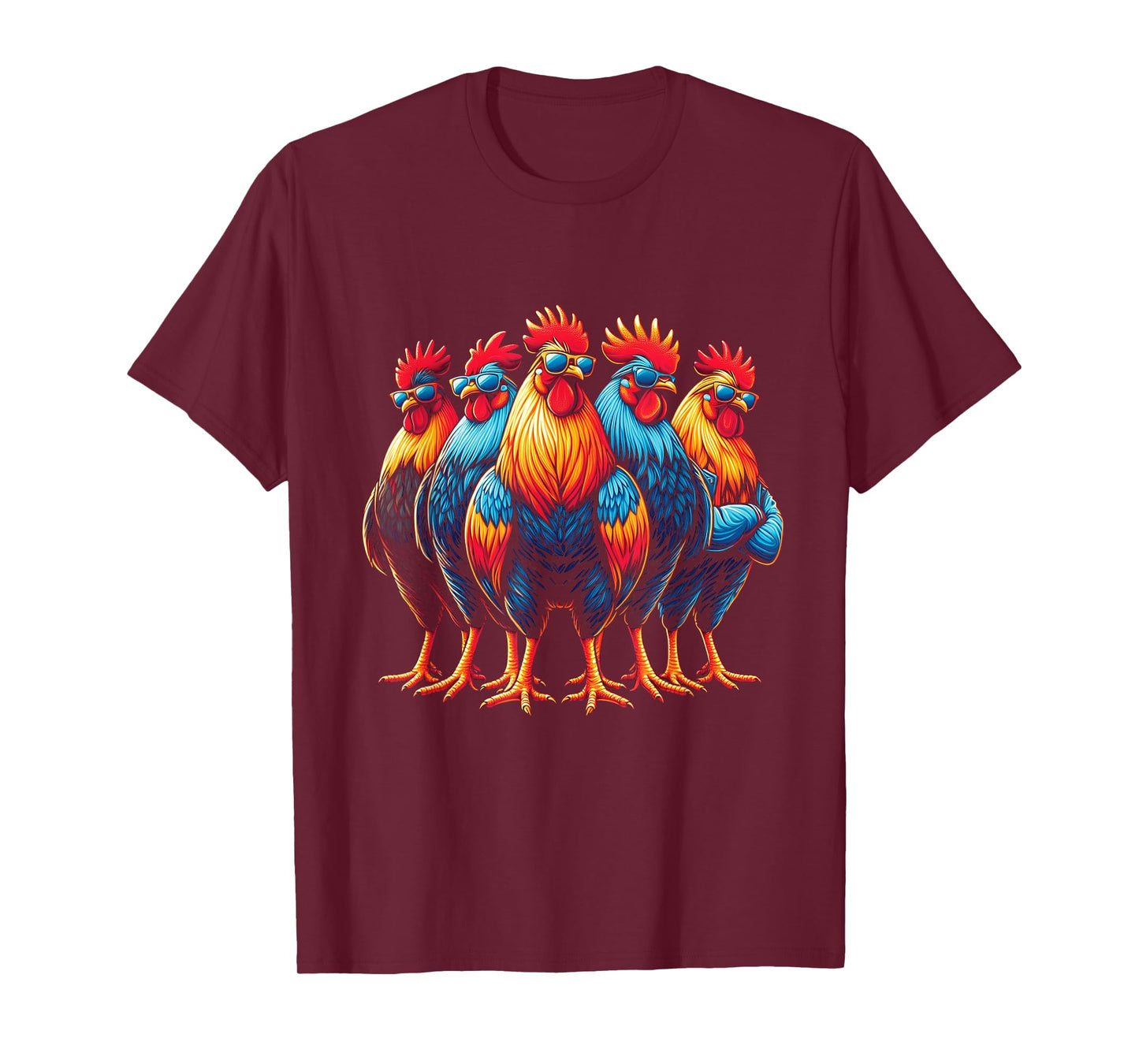 Battle Roosters In Sunglass and Attitude in Shade Chicken T-Shirt