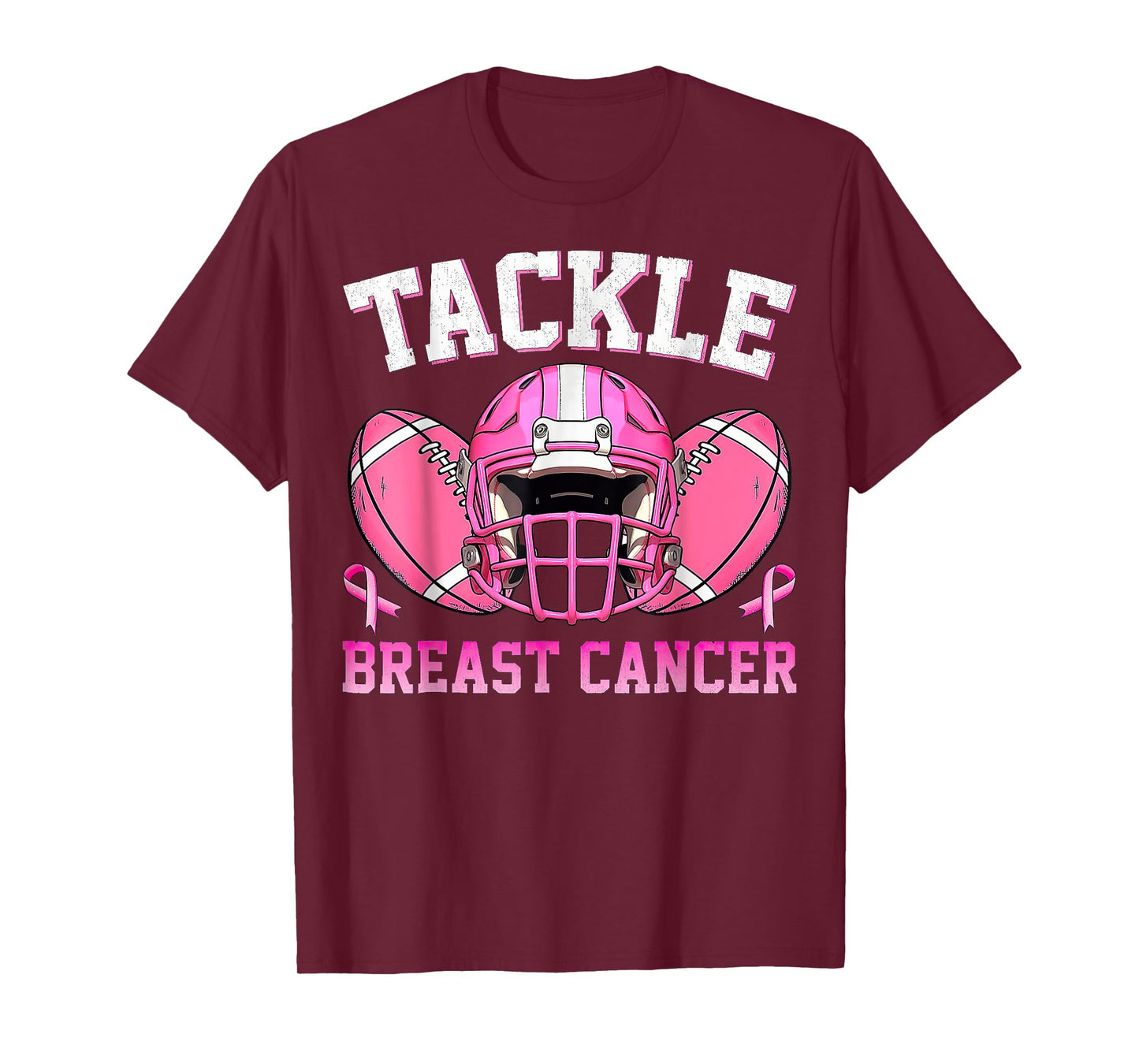 Tackle Breast Cancer Awareness Football T-Shirt