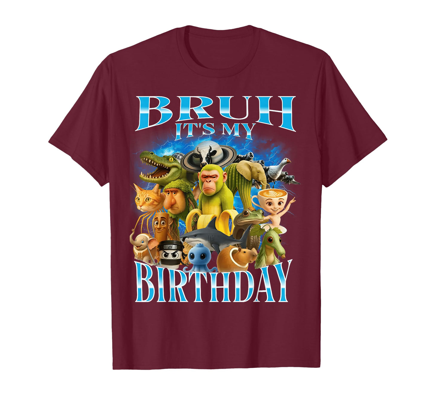 Bruh It's My Birthday Funny Brainrot T-Shirt