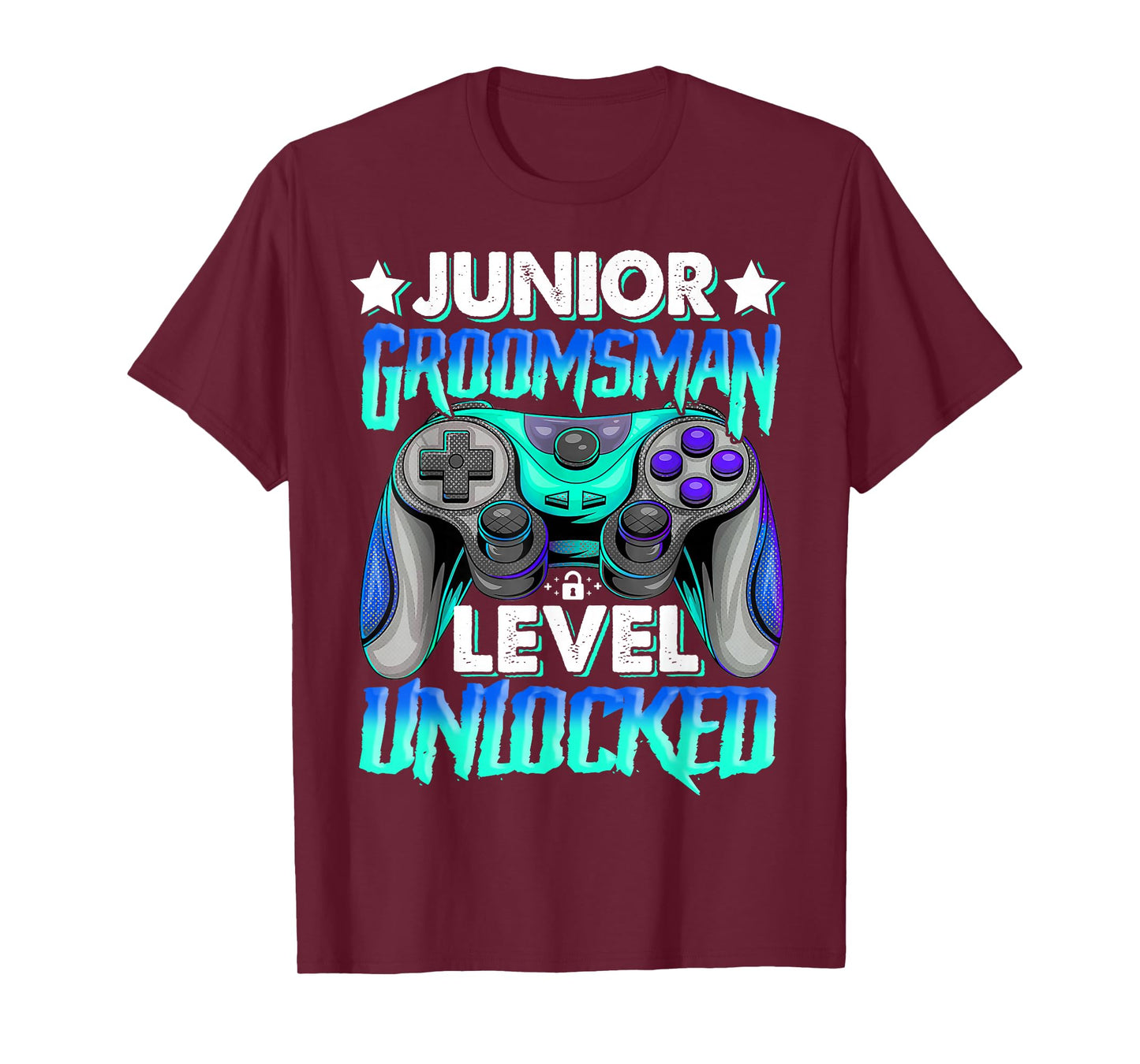 Gamer Junior Groomsman Level Unlocked Video Gaming Wedding T-Shirt