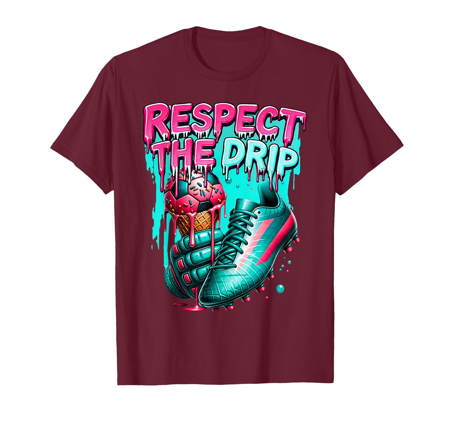 Soccer Drip Boys Ice Cream Drip Youth Respect The Drip T-Shirt