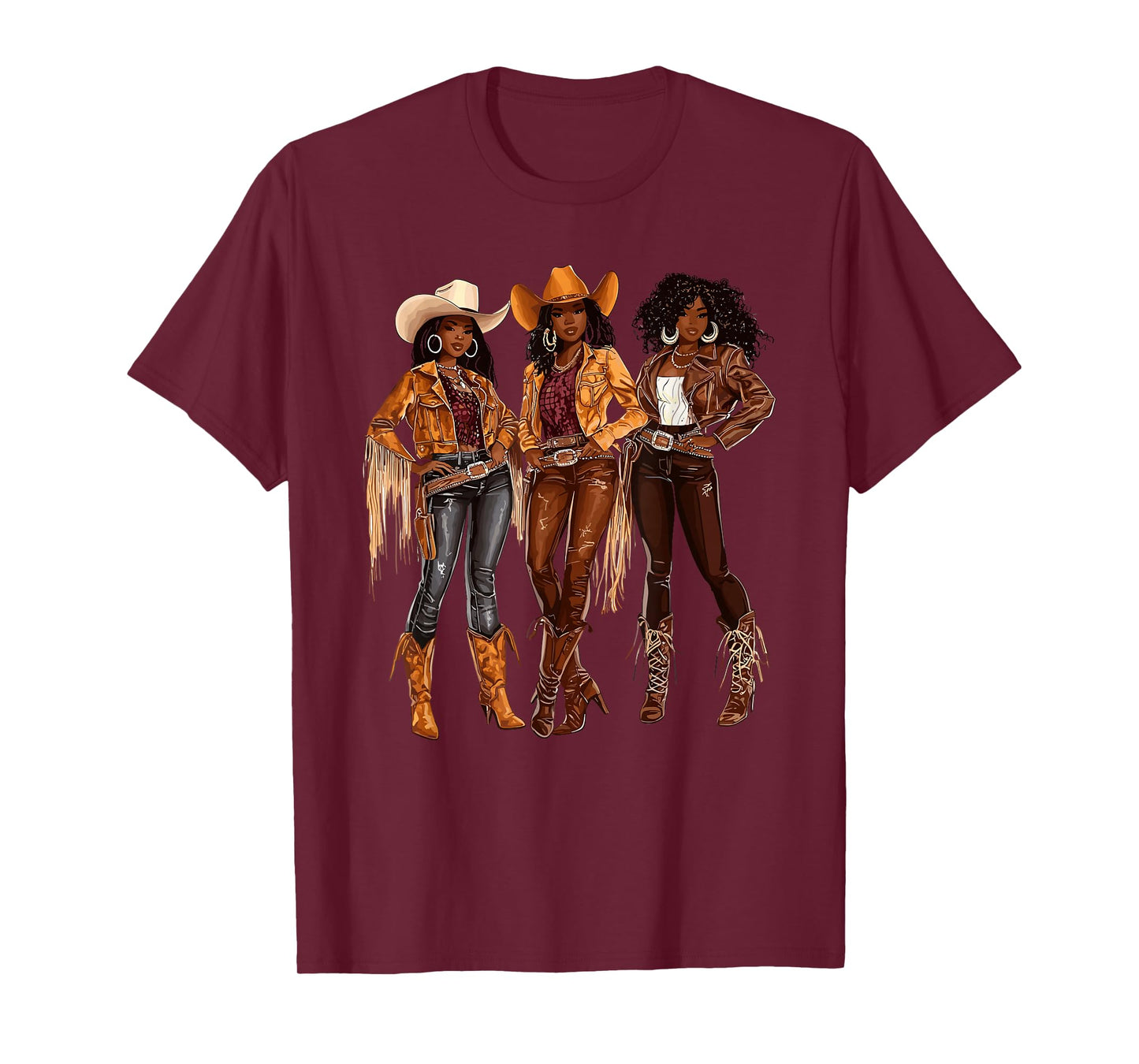 Black African American Cowgirl Western Country Texas Rodeo T-Shirt