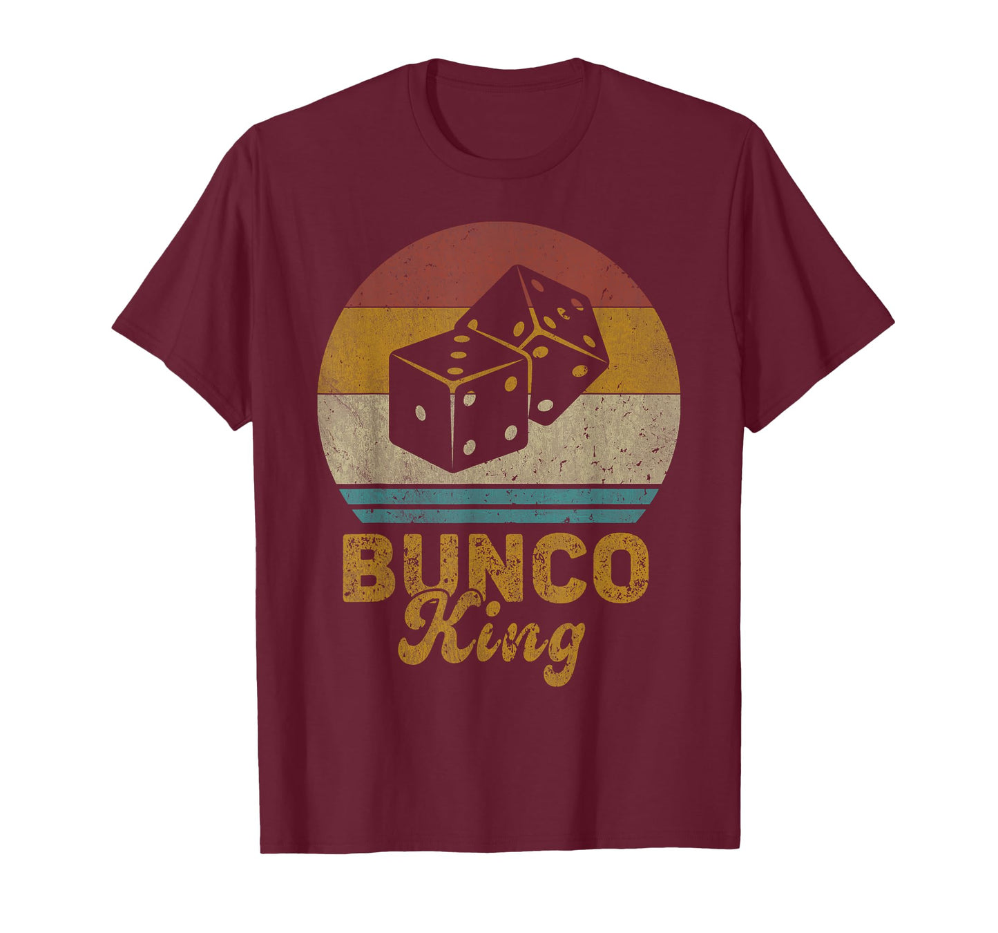 Bunco King Vintage Bunco Dice Game Mens Womens T-Shirt