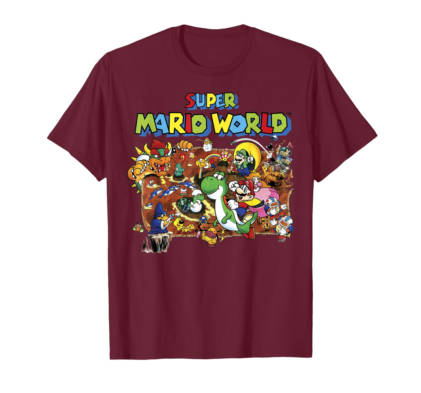 Super Mario World Retro Map Graphic T-Shirt T-Shirt
