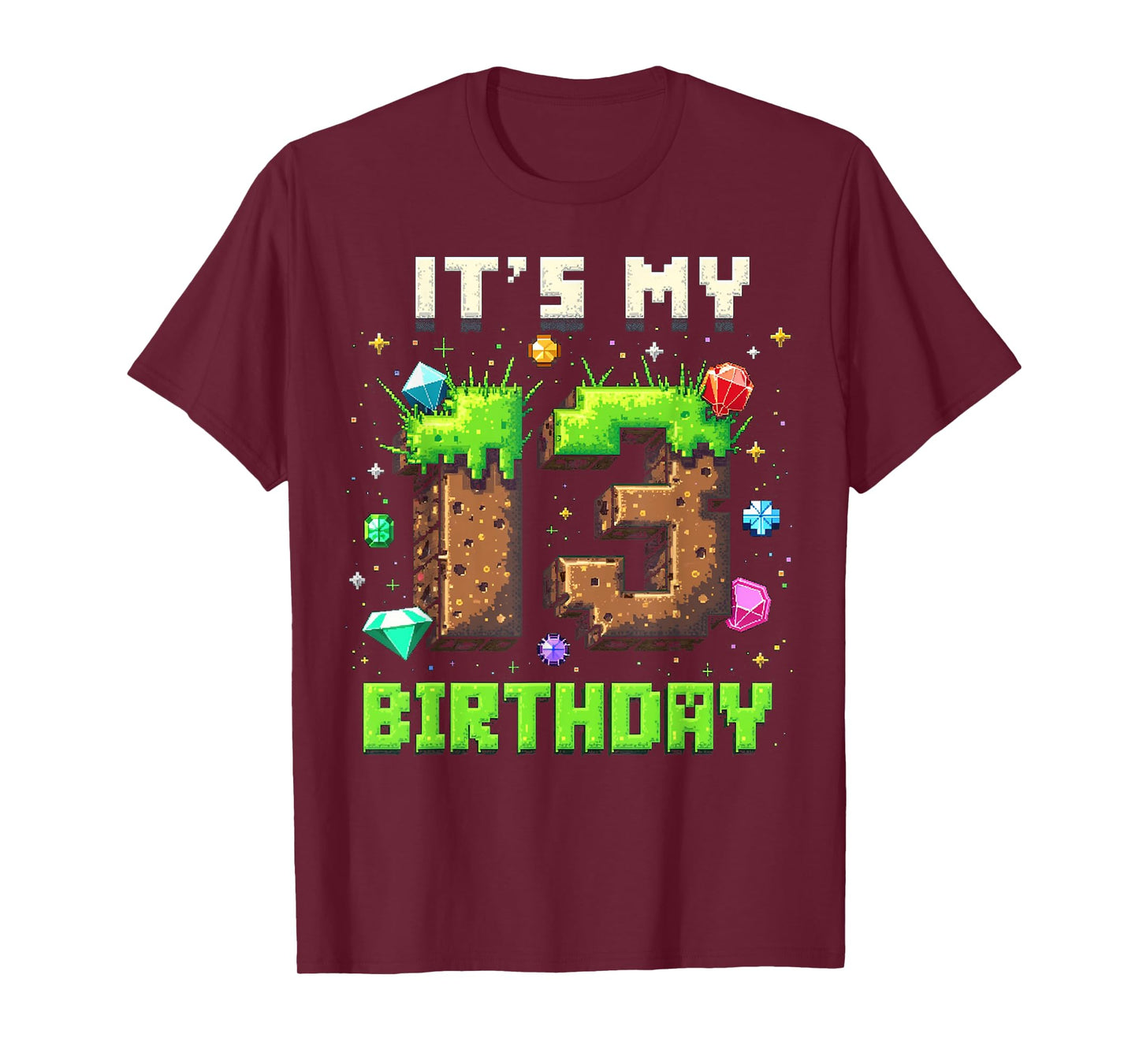 Birthday Boy Shirt It's My 13th Birthday Video Game Pixel T-Shirt